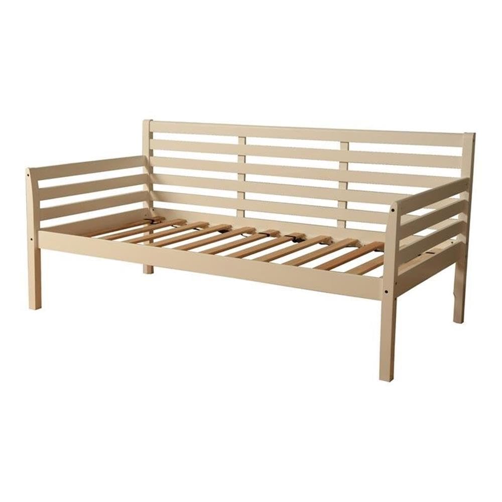 Pemberly Row White Traditional Wood Twin-Size Daybed with Trundle - No Mattress Included | Perfect for Guest Rooms, Dormitories & Small Space Living