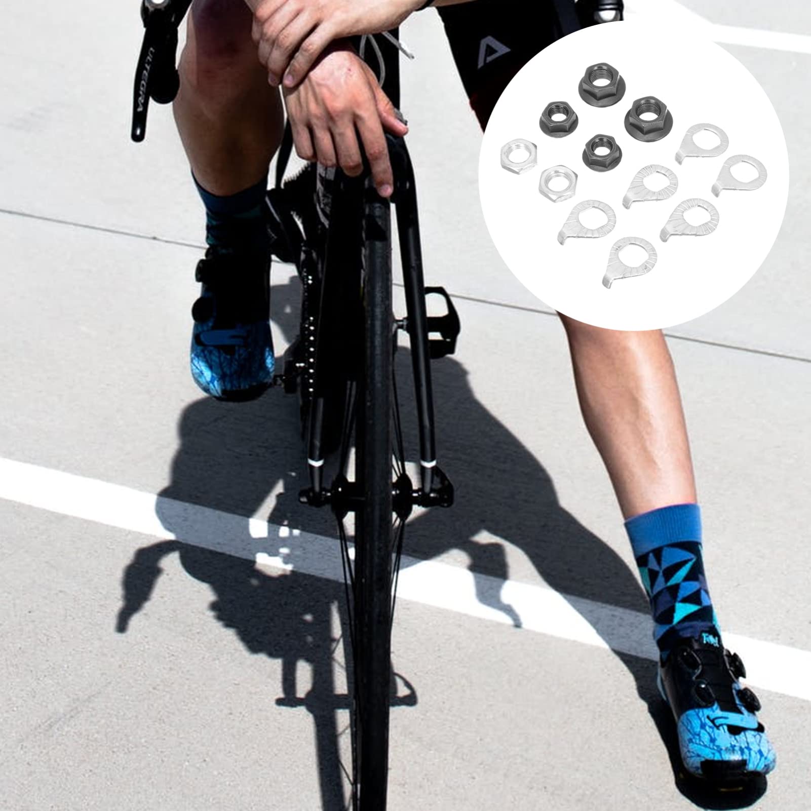 INOOMP Quick Release Bicycle Skewer Nut Set - Durable Steel Axle Nut for Motorized Bikes, Scooters & Electric Bikes - Perfect for Bike Maintenance, Hub Replacement & Hanger Hook Installation