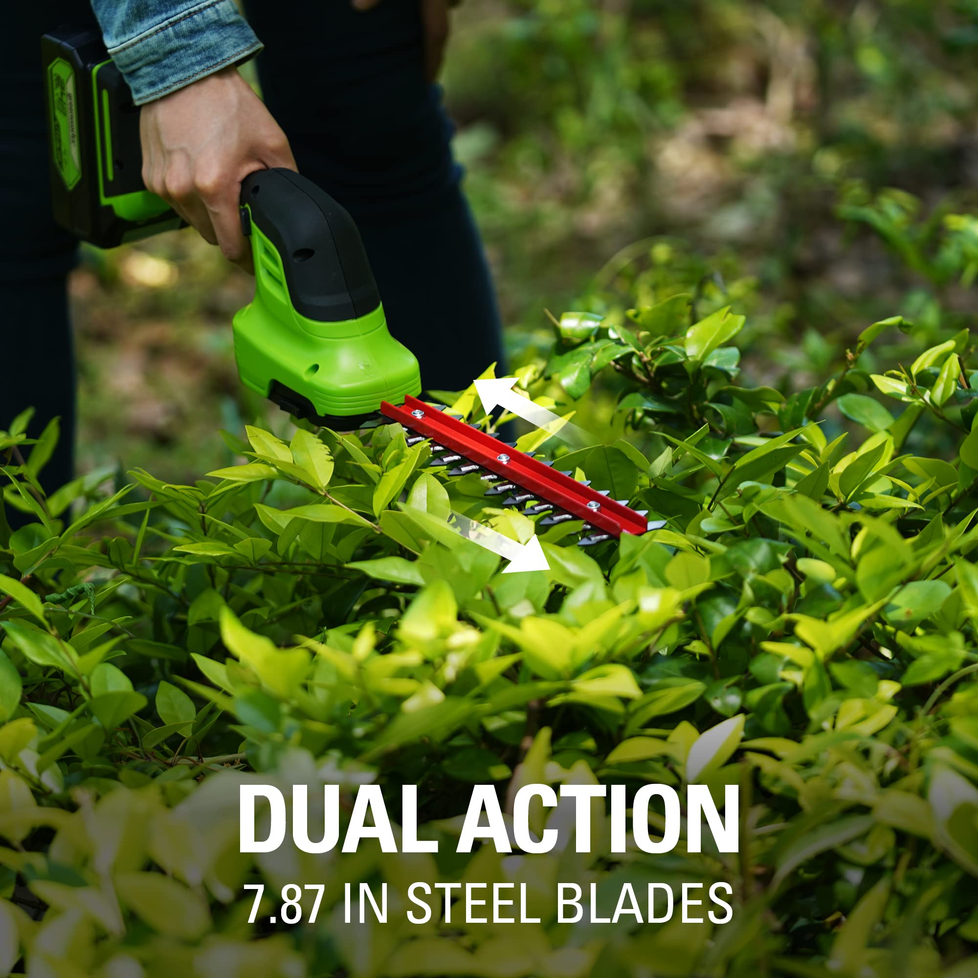 Greenworks 24V Cordless Shrub Shear & Axial Blower Combo Kit with 1.5Ah USB Battery & Charger - 90 MPH/320 CFM Power for Landscaping, Yard Trimming & Garden Maintenance