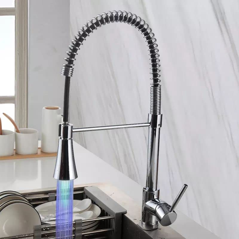 InArt Single Handle Pull Down Kitchen Faucet with 360° Swivel Sprayer - Chrome Finish for Modern Sinks | Multi-Function Spray Head for Washing Dishes & Filling Pots | Ideal for Home Kitchen & Restaurant Use