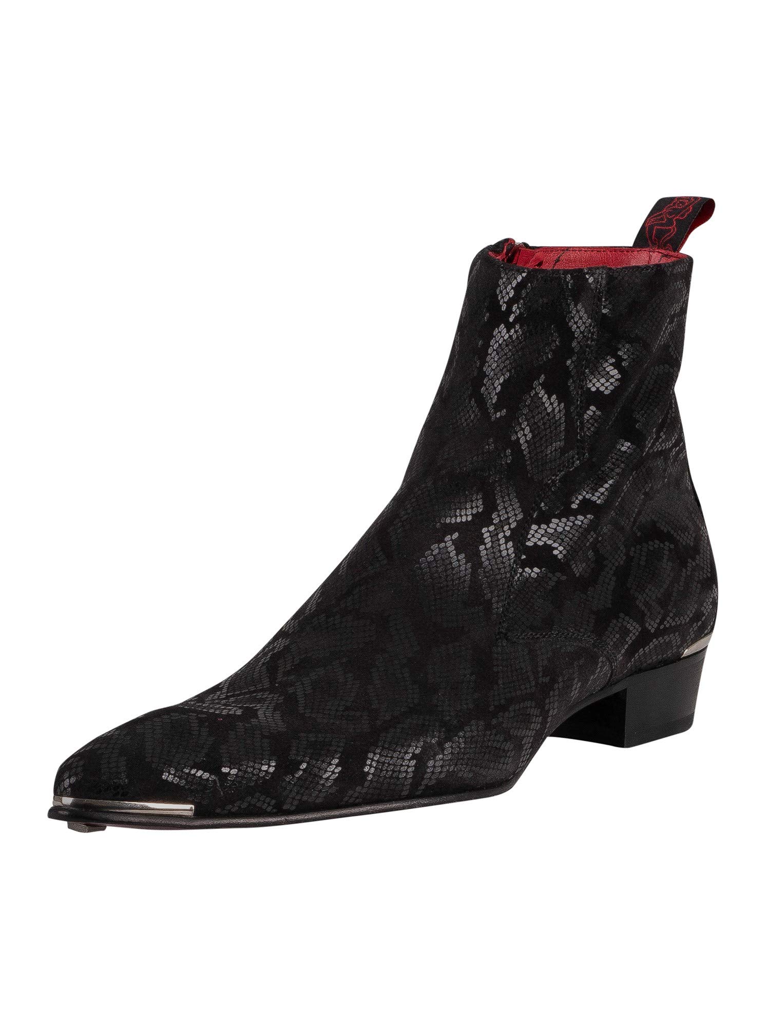 Jeffery West Men's Black Leather Zip Chelsea Boots - Stylish & Comfortable for Casual Wear, Office & Night Out
