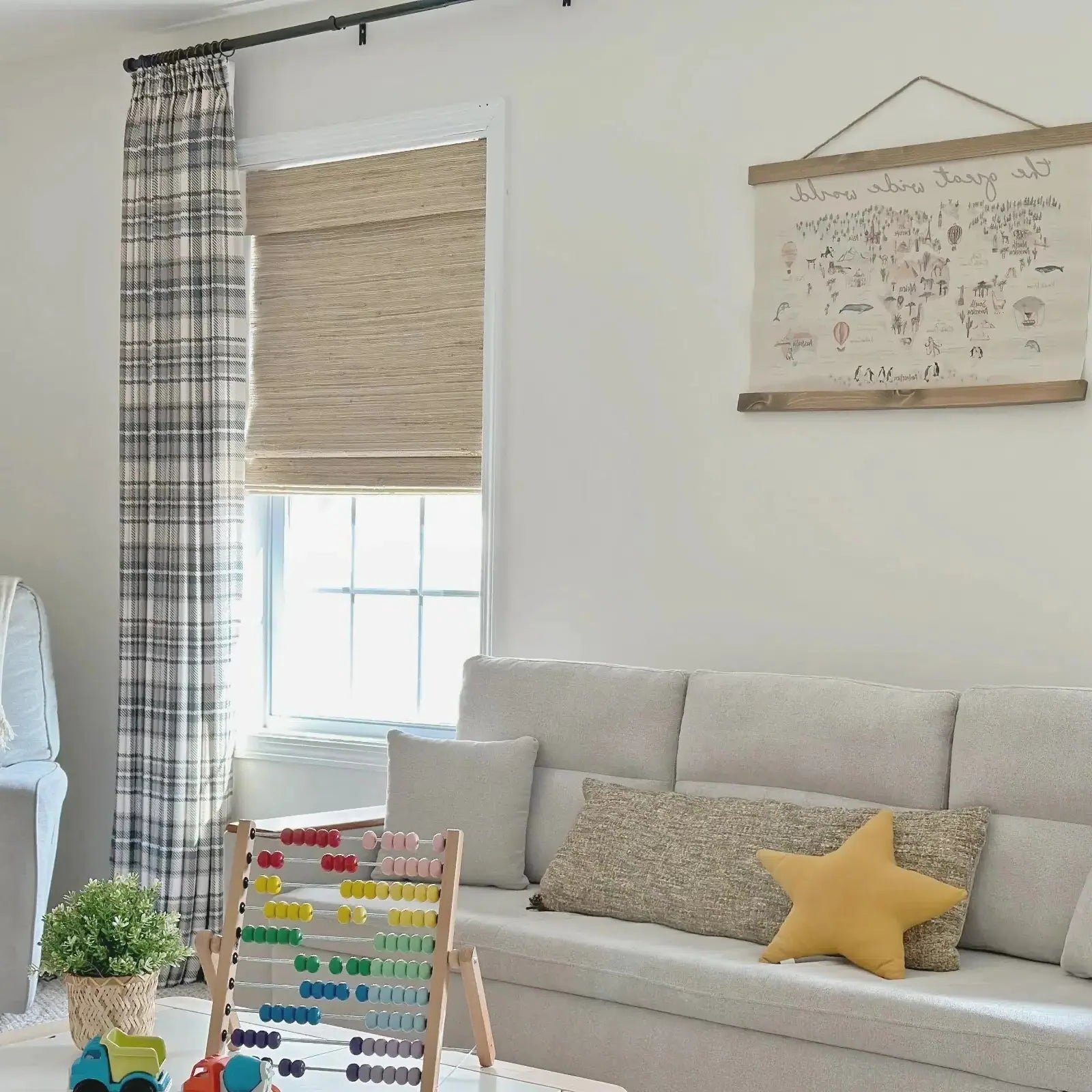 Elegant Sara Le Print Linen Drapery Pleated Curtains - Soft Textured Window Treatments for Living Room & Bedroom Decor