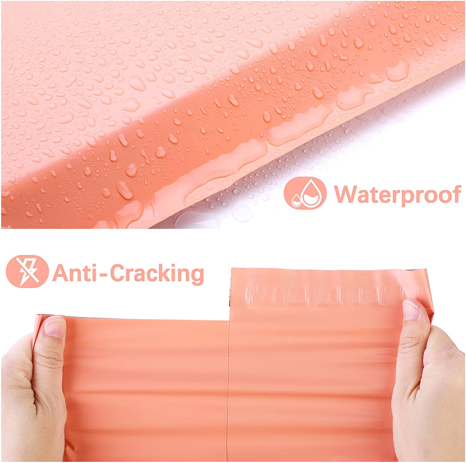 10x13 Inch Peach Pink Poly Mailer Envelopes - Waterproof Shipping Bags for Ecommerce, Clothing & Small Packages - Lightweight Mailing Pouches for Online Sellers & Small Businesses