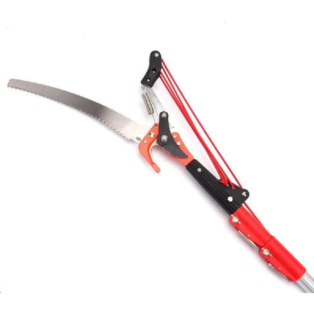 Premium Telescopic Tree Pruner with 5M Extendable Pole - High Reach Branch Cutter & Garden Pruning Shears for Tall Trees & Landscaping - Ideal for Trimming High Branches, Hedges & Shrubs (Red, 3.6M)