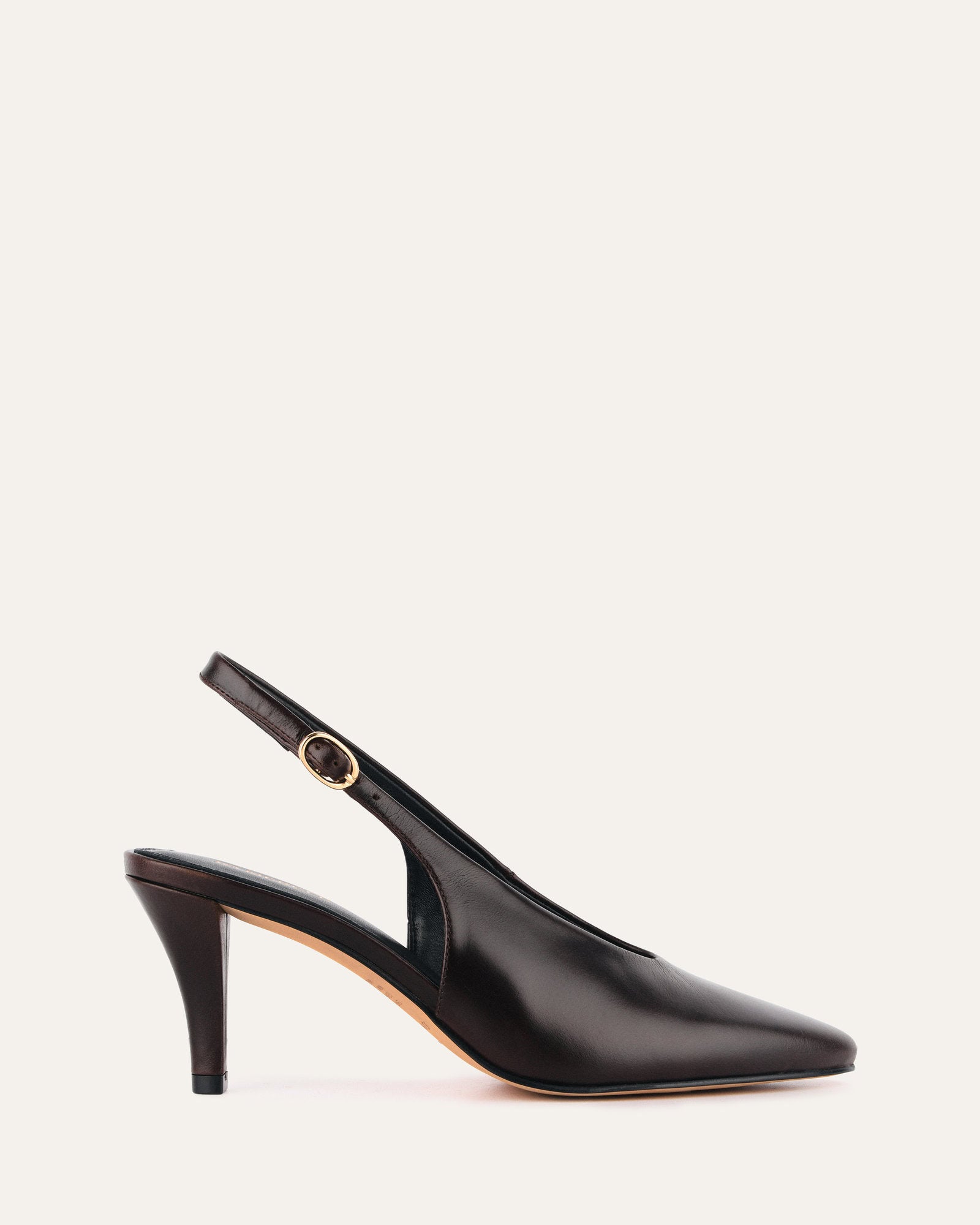 Justine Mid Heel Espresso Leather Women's Shoes - Comfortable & Stylish for Work, Office & Casual Wear