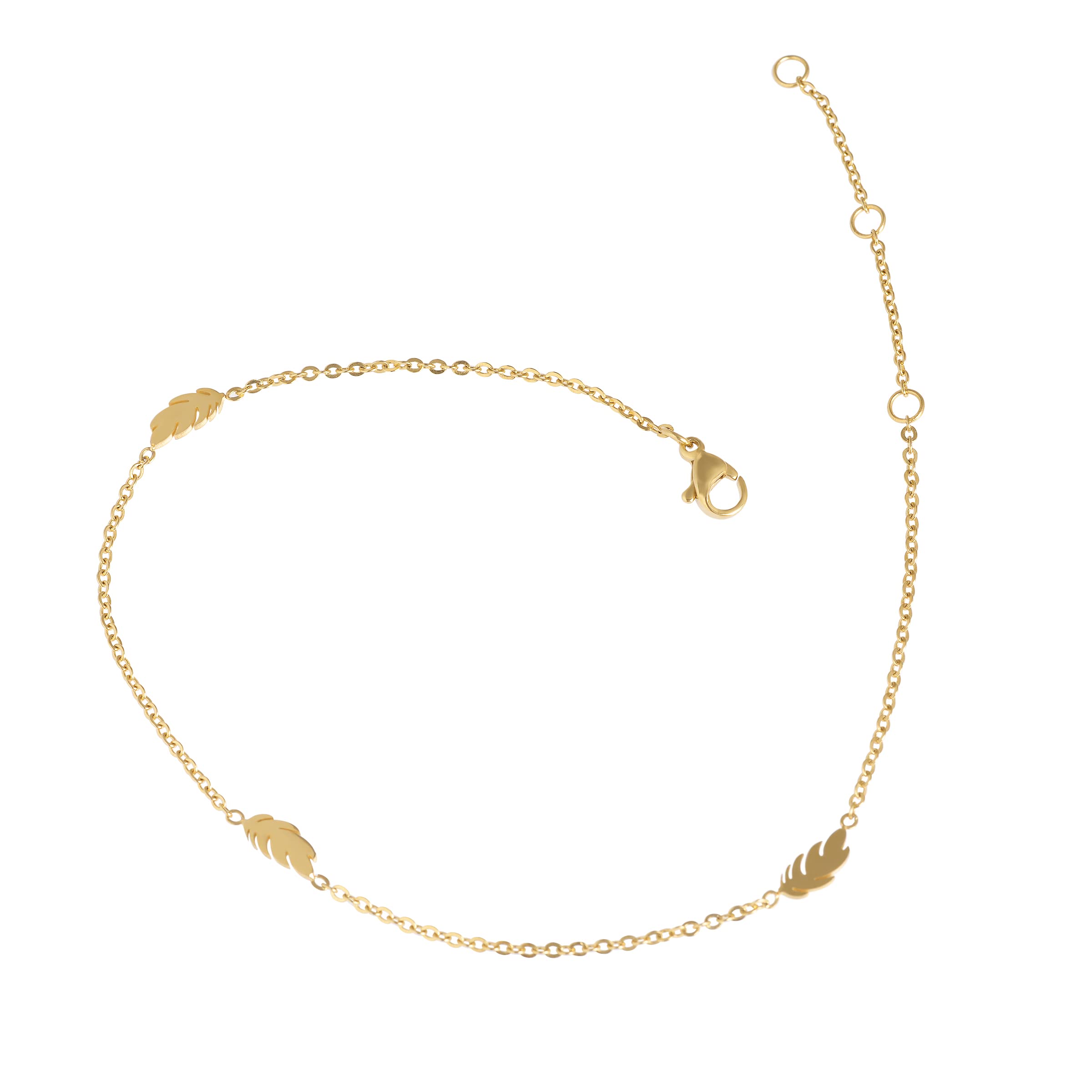 Edforce Elegant Stainless Steel Charm Anklet for Women - Adjustable Foot Bracelet Jewelry for Beach, Party & Everyday Wear
