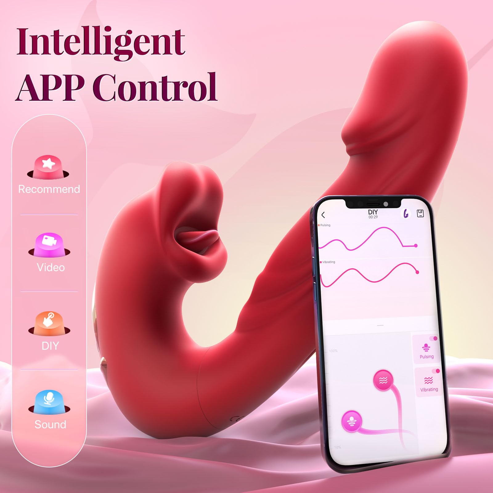 7-Speed Thrusting Rabbit Vibrator with Flapping & Licking Modes - Waterproof Silicone Dildo for Women - Clitoral & G-Spot Stimulator - Perfect for Solo Play & Couples' Intimate Moments