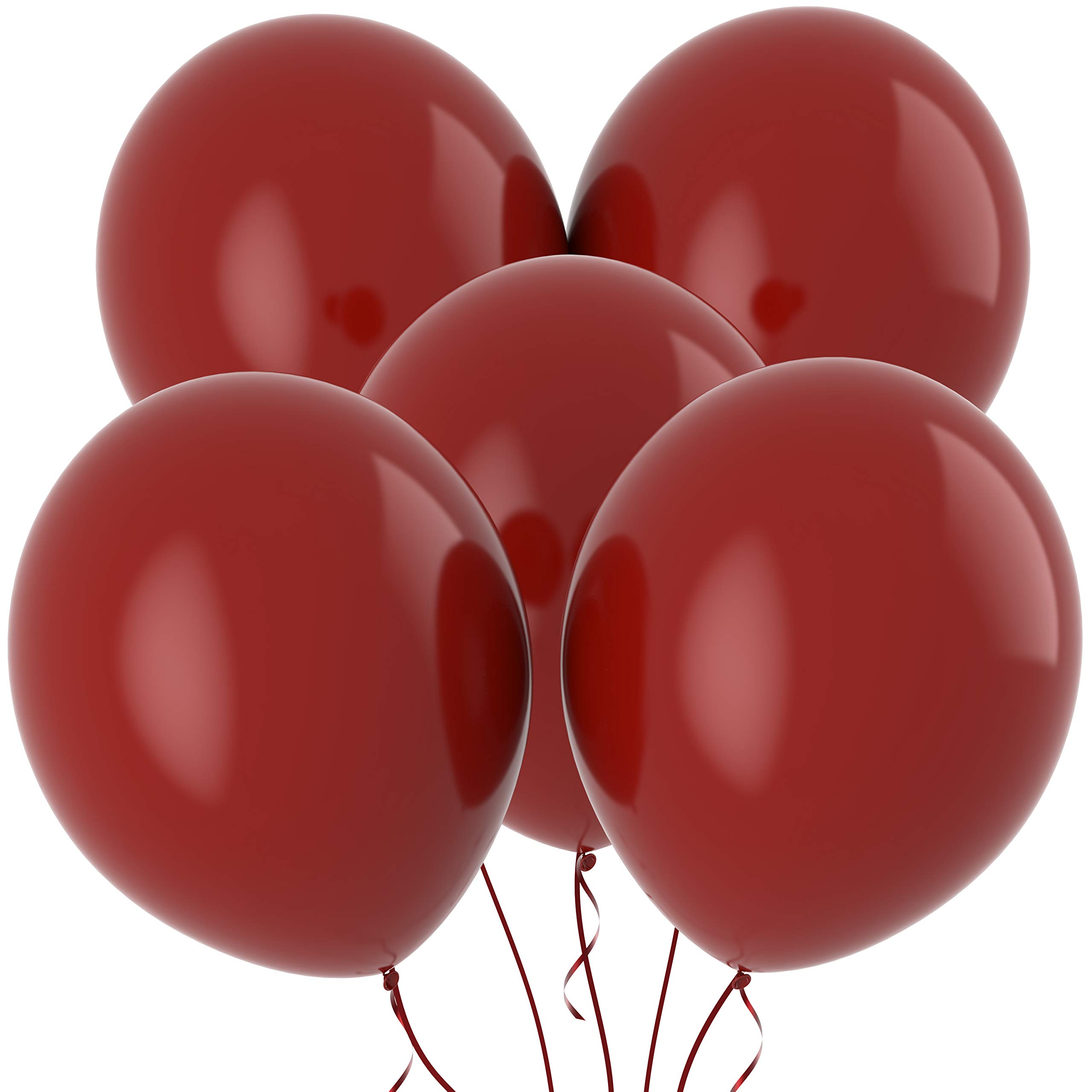 PREXTEX Garnet Red Jumbo Balloons - Pack of 30 Extra Large 18 Inch Latex Balloons for Wedding Decorations, Birthday Parties, Baby Showers & Photo Backdrops - Strong Round Balloons for Indoor/Outdoor Event Decor