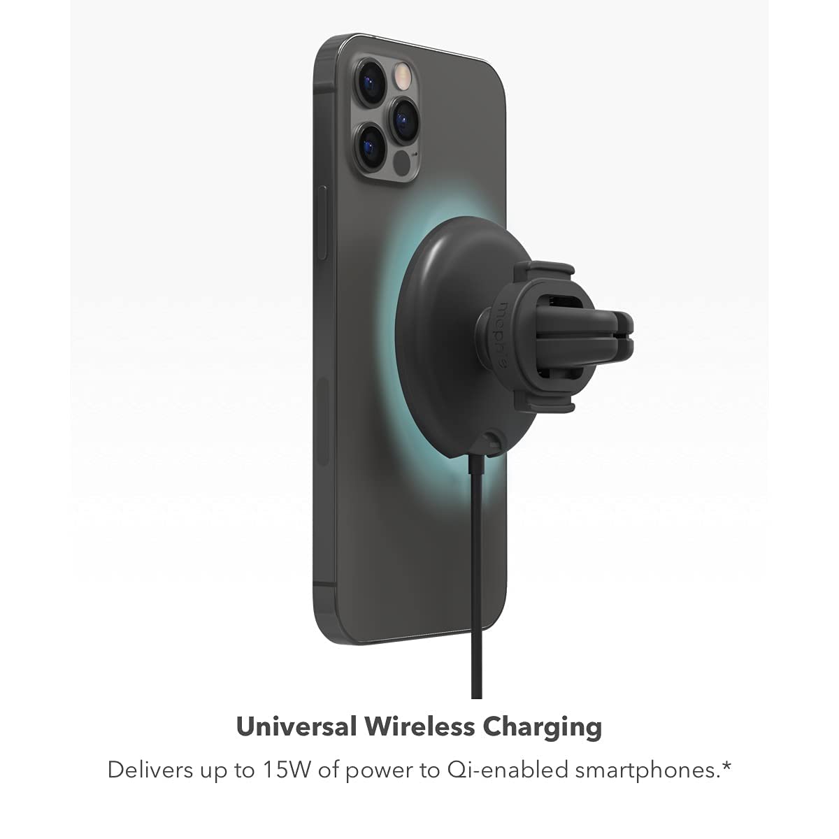 Mophie Snap+ Wireless Vent Mount Universal Car Charger - 15W Fast Charging, Magnetic Positioning for iPhone 12/13/14 & Qi Devices - Perfect for Driving, Commuting & Road Trips