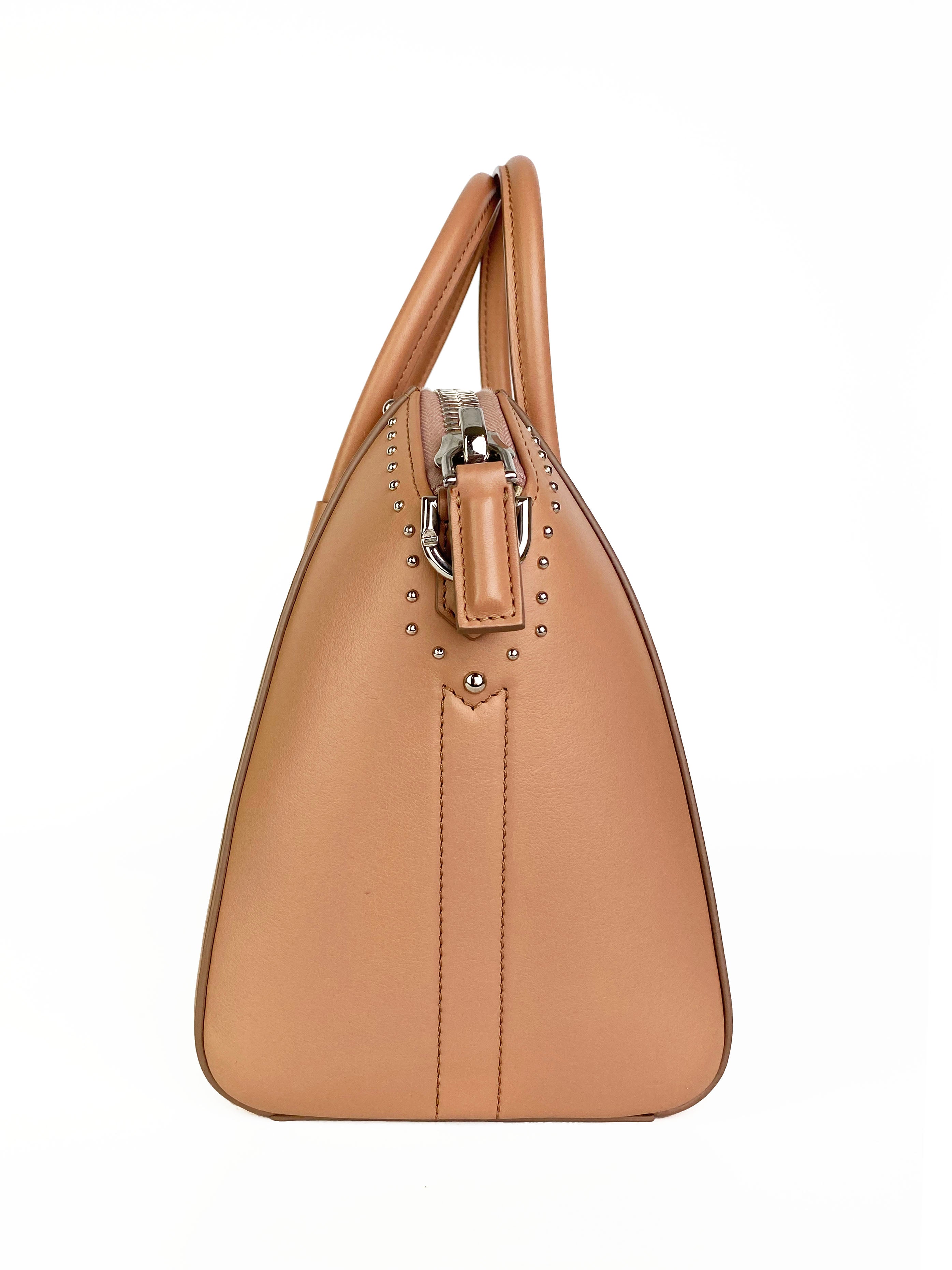 Givenchy Small Antigona Studded Tote Bag in Nude Pink | Luxury Designer Handbag for Women | Perfect for Work, Travel & Evening Events