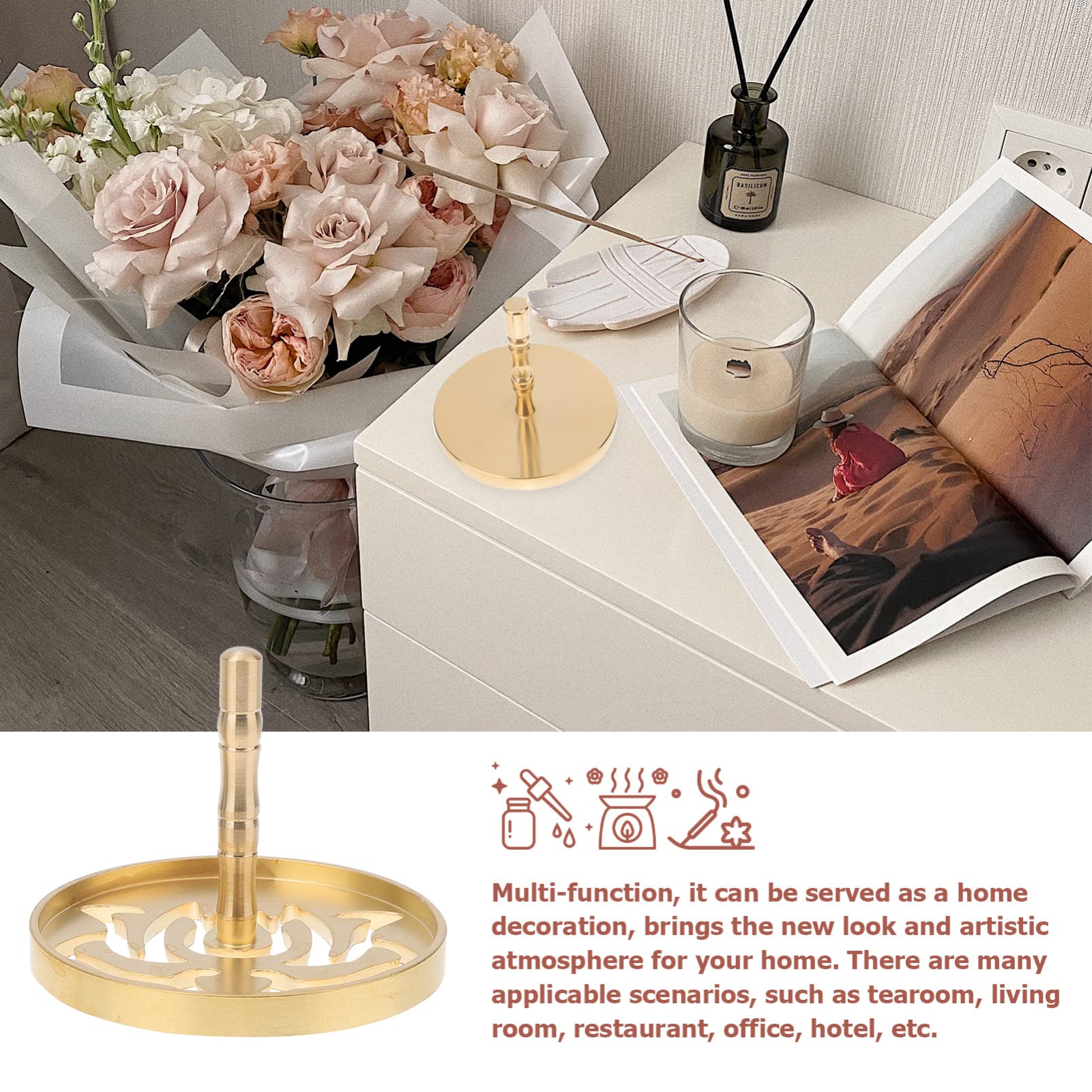 5Pcs Brass Incense Press Mold Kit with Shovel & Brush - DIY Incense Cone Making Tools for Yoga, Meditation & Aromatherapy - Perfect for Home, Spa & Relaxation
