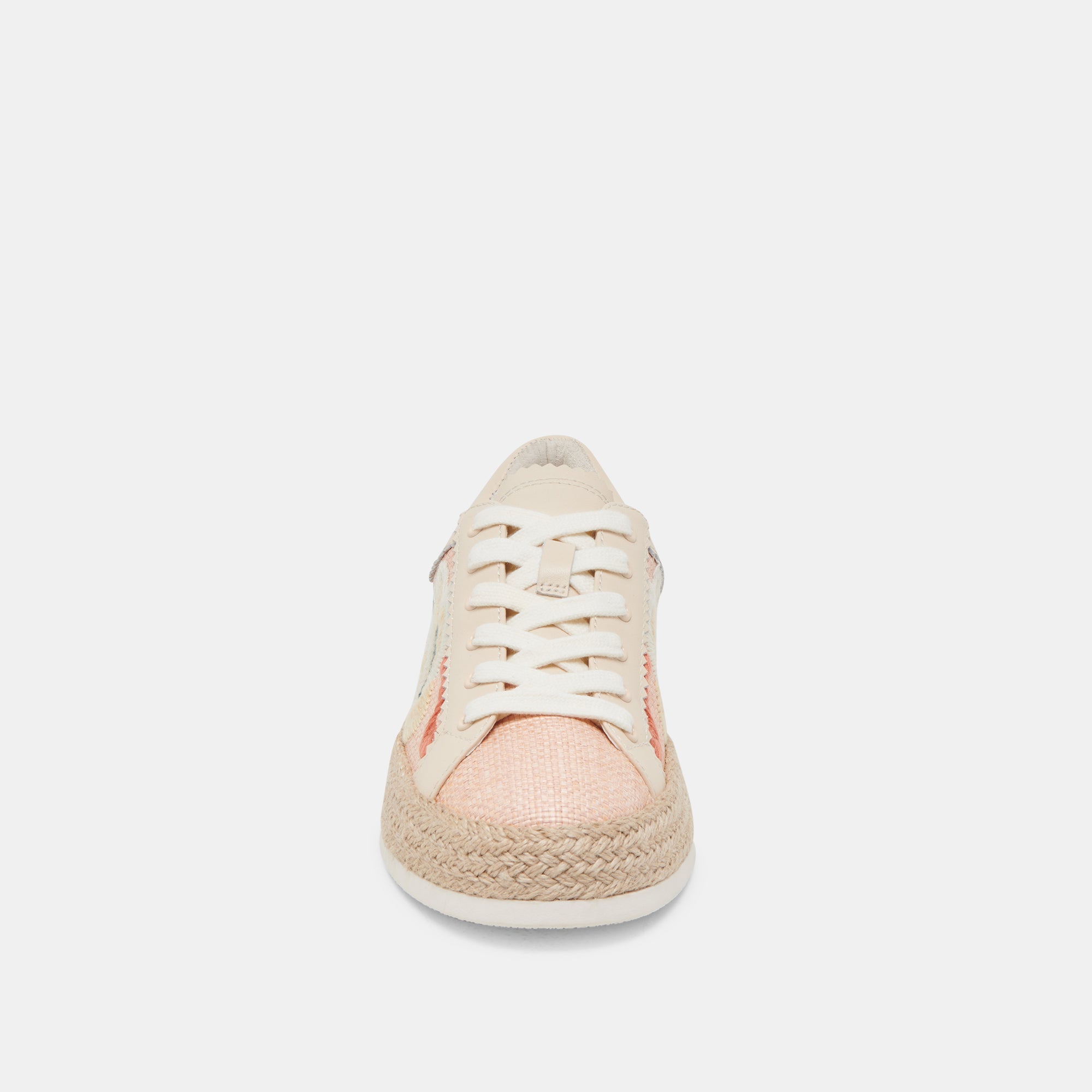 AZALIA Women's Pink Floral Raffia Sneakers - Comfortable Casual Shoes for Walking, Travel & Summer Outfits