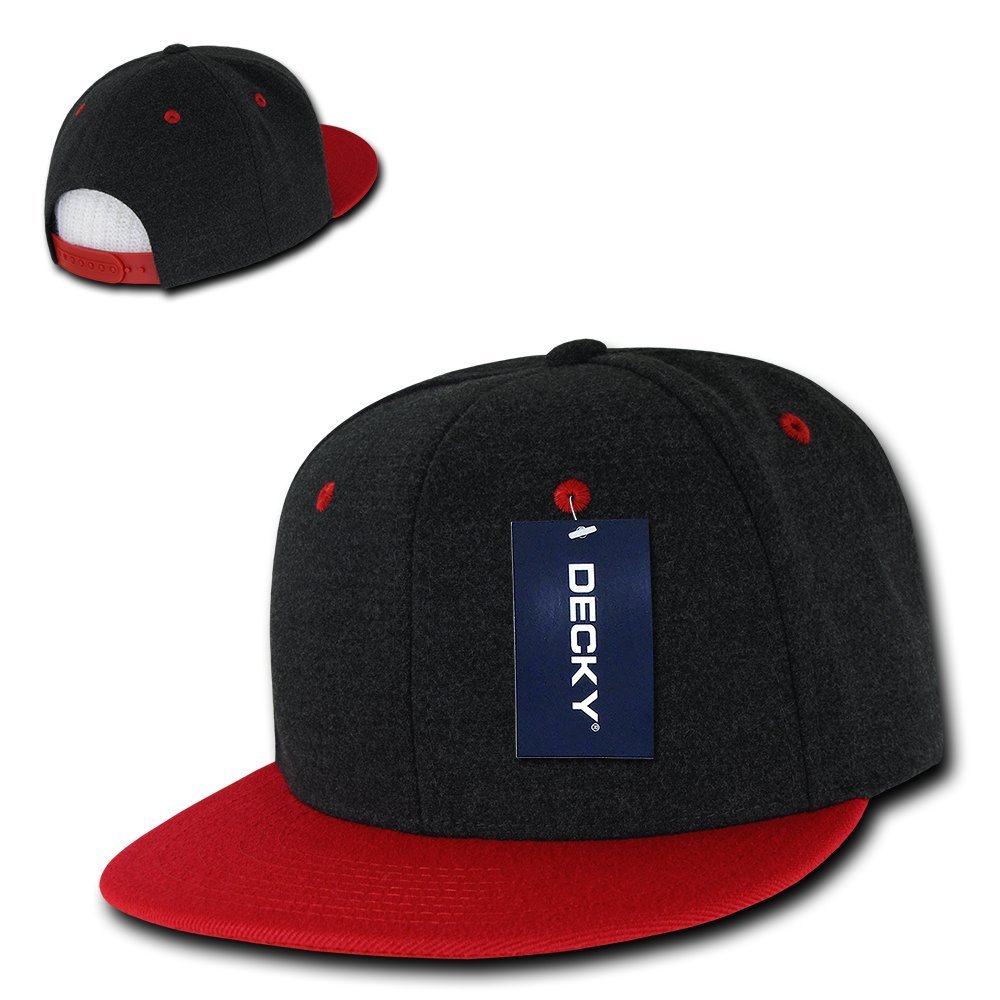 DECKY Melton Crown Snapback Hats for Men & Women - Adjustable Baseball Caps for Outdoor Sports, Casual Wear & Fashion Accessories