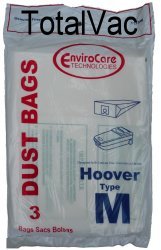 Hoover Type M Vacuum Cleaner Replacement Bags - 3 Pack | Compatible with Hoover Vacuums | Ideal for Home Cleaning & Pet Hair Removal