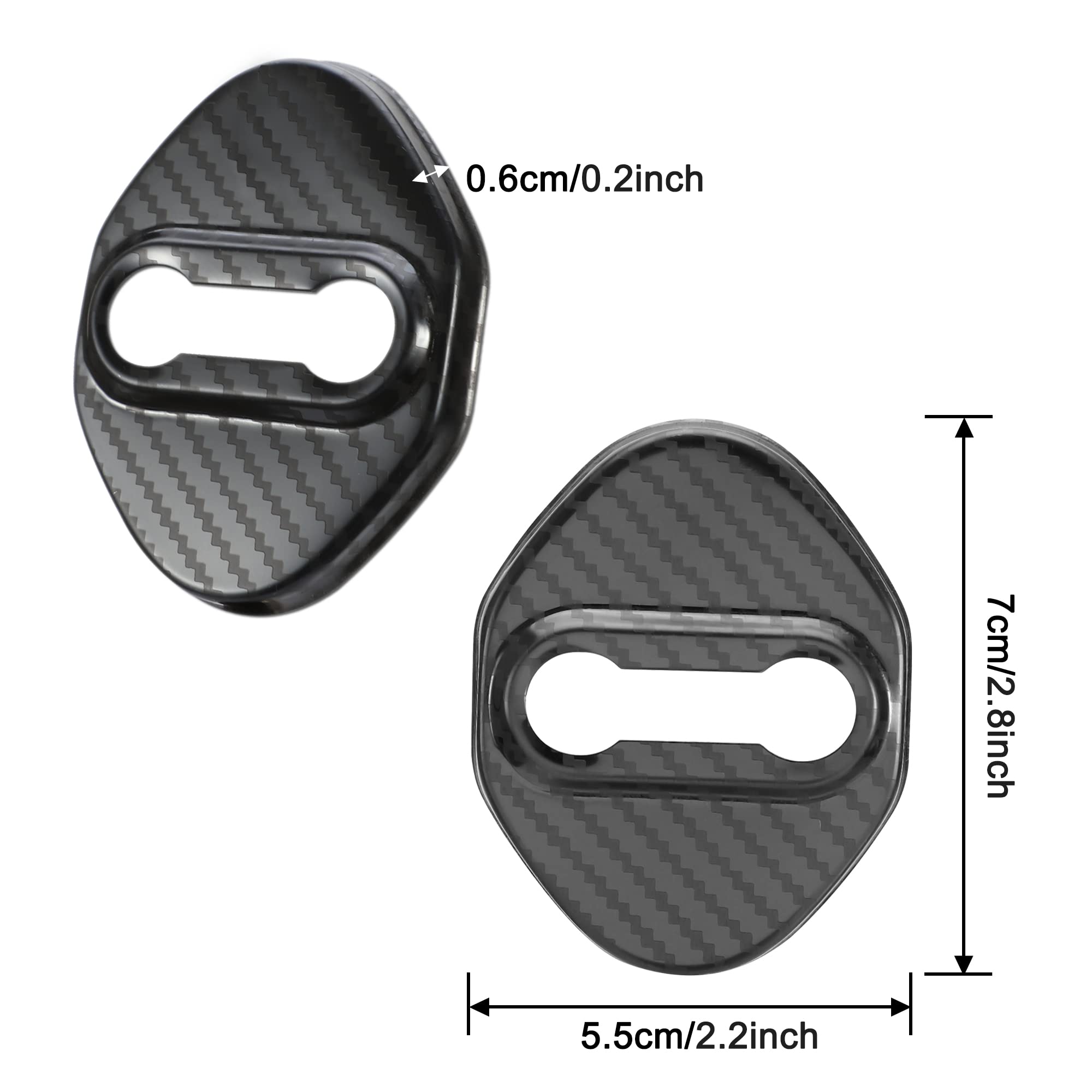 4pcs Stainless Steel Car Door Lock Latches Cover for Honda Accord Civic CR-V XR-V HR-V UR-V Odyssey Crosstour Pilot Vezel - Carbon Fiber Style Auto Accessories - Prevent Scratches & Theft for Daily Driving & Parking