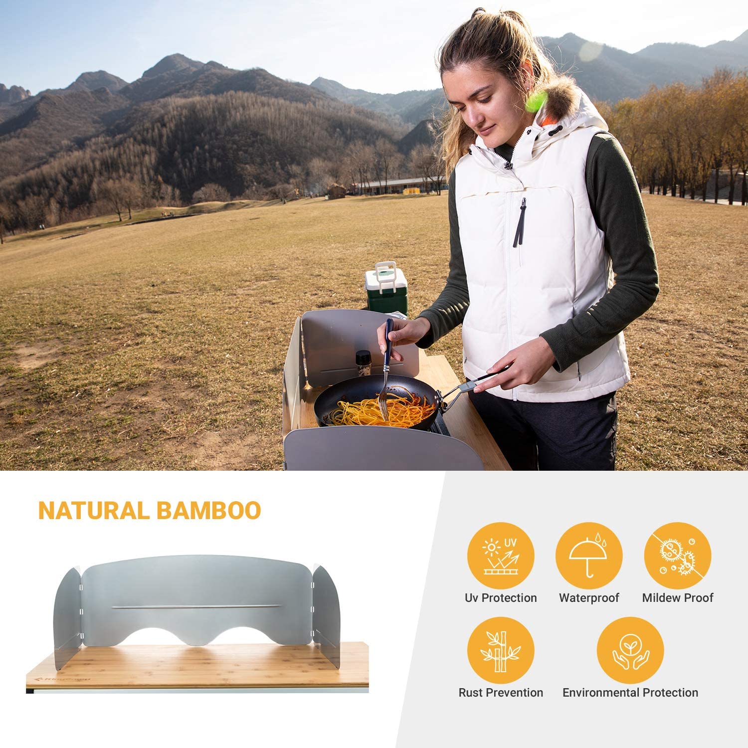 KingCamp Outdoor Shower Tent - Portable Camping Dressing Room & Shelter with Foldable Kitchen Table & Storage Organizer | Perfect for Camping, Beach, RV Trips & Outdoor Adventures