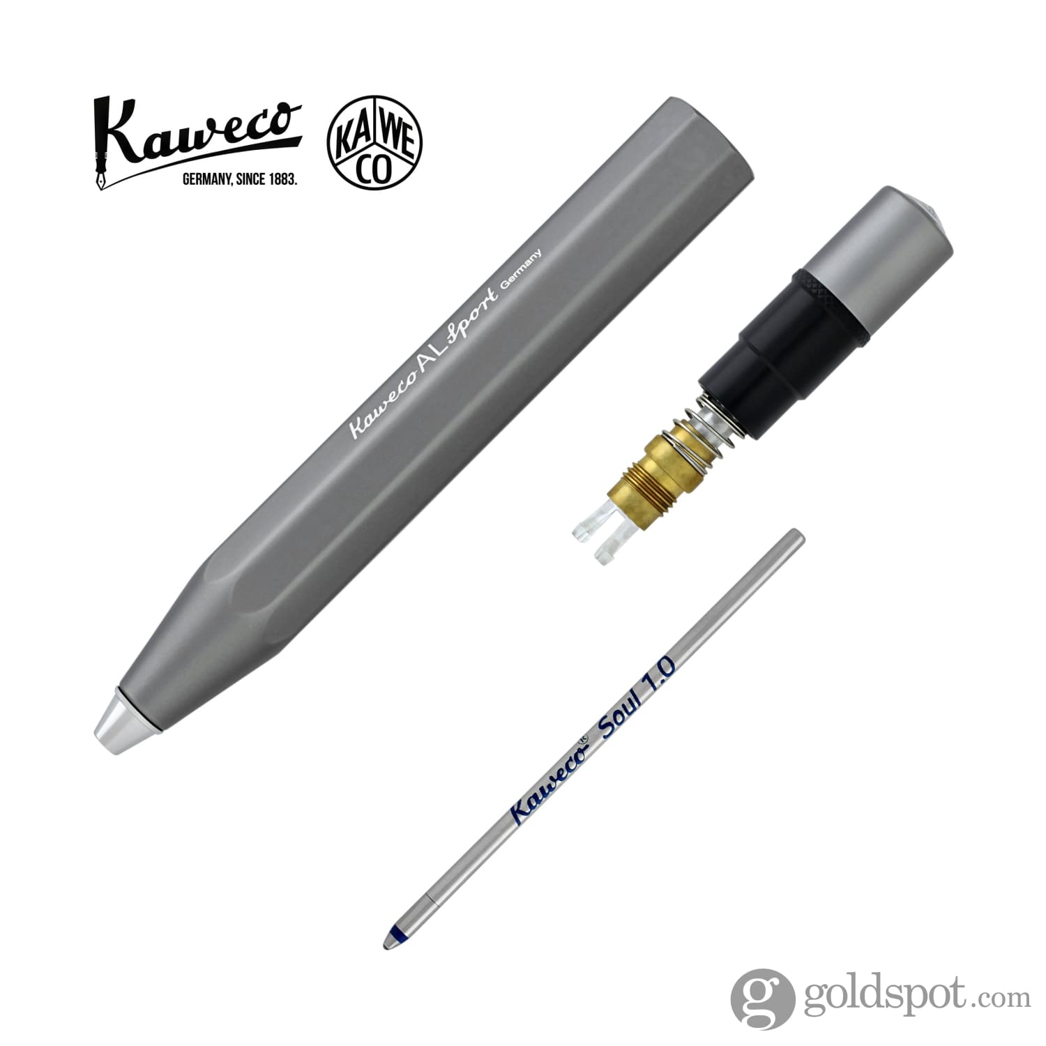 Kaweco AL Sport Grey Ballpoint Pen - Premium Aluminum Writing Tool for Professionals & Students - Perfect for Office, School & Travel Use