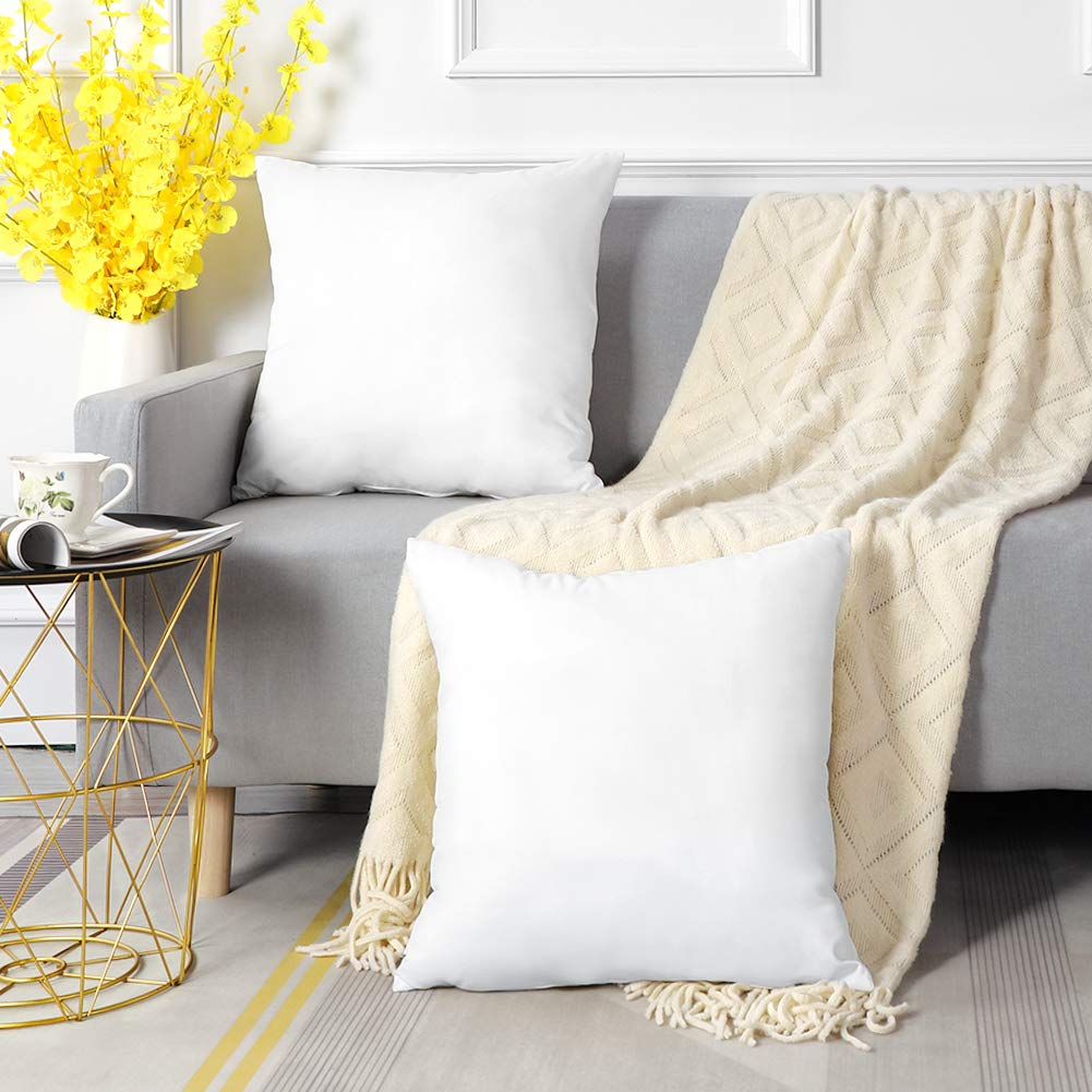 OTOSTAR 18x18 Inch Square Throw Pillow Inserts, Set of 6 - Premium Couch, Sofa & Bed Cushion Stuffer - White Decorative Pillow Forms for Living Room, Bedroom & Home Decor