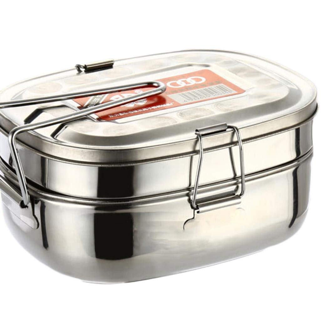 Dserw 2-Layer Stainless Steel Bento Lunch Box for Adults & Students - Insulated Thermal Food Container for Work, School & Picnics - Leak-Proof & Durable Meal Prep Storage Case