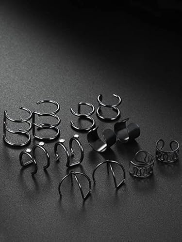 YouBella Fashion Jewelry 36-Piece Clip-On Ear Cuff Earrings Set for Women & Girls - Punk Non-Piercing Earrings for Parties, Concerts & Daily Wear