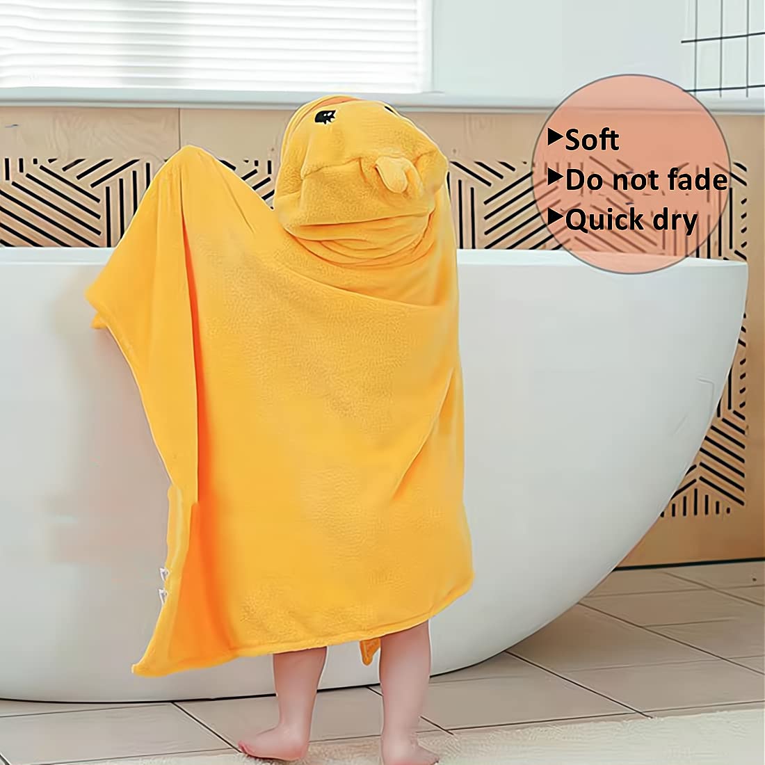 Soft Hooded Baby Towers - Absorbent Toddler Bath Towel for Boys & Girls | Cute Yellow Duck Design | Perfect for Bath Time, Swimming & Spa Days