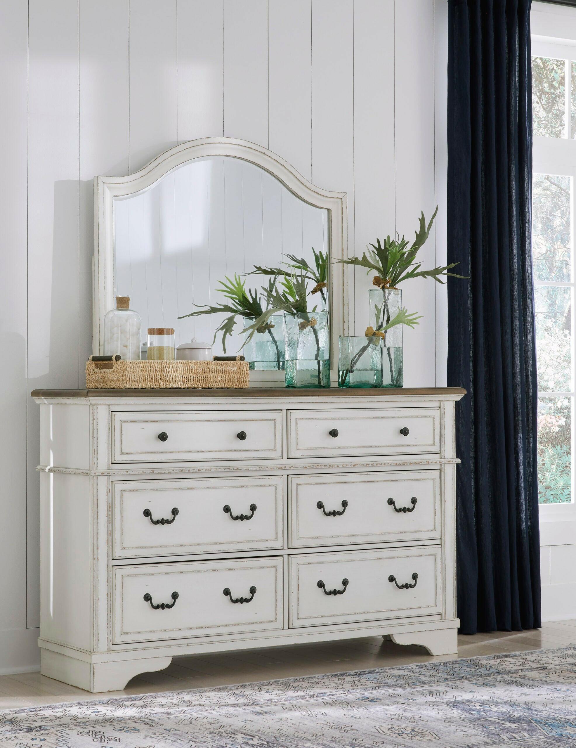 B773 31/36 Inch Brollyn Dresser Mirror - Full-Length Bedroom Mirror with Frame for Vanity, Closet, and Home Decor