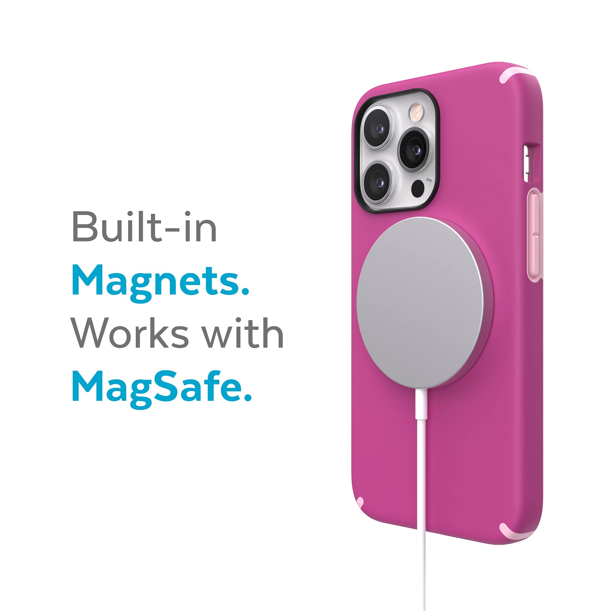 Speck iPhone 13 Pro Max Case with MagSafe - Shockproof Protective Cover Compatible with iPhone 12 Pro Max & 13 Pro Max - Scratch Resistant, Soft Touch Coating in Orchid Pink & Rosy Pink | Perfect for Daily Use, Travel Protection & Wireless Charging