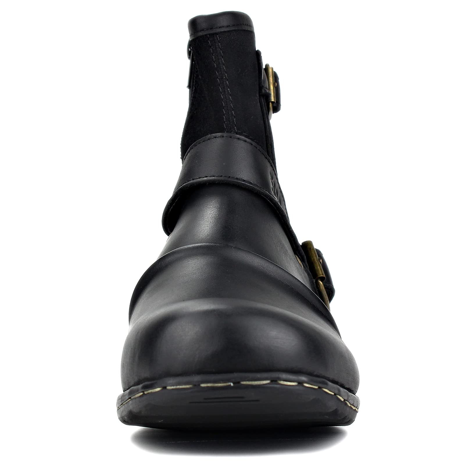 OSSTONE Men's Fashion Moto Boots - Leather Chukka Boots with Zipper, Casual Shoes OS-5008-1-ABNH | Perfect for Motorcycle Riding, Urban Streetwear & Everyday Wear