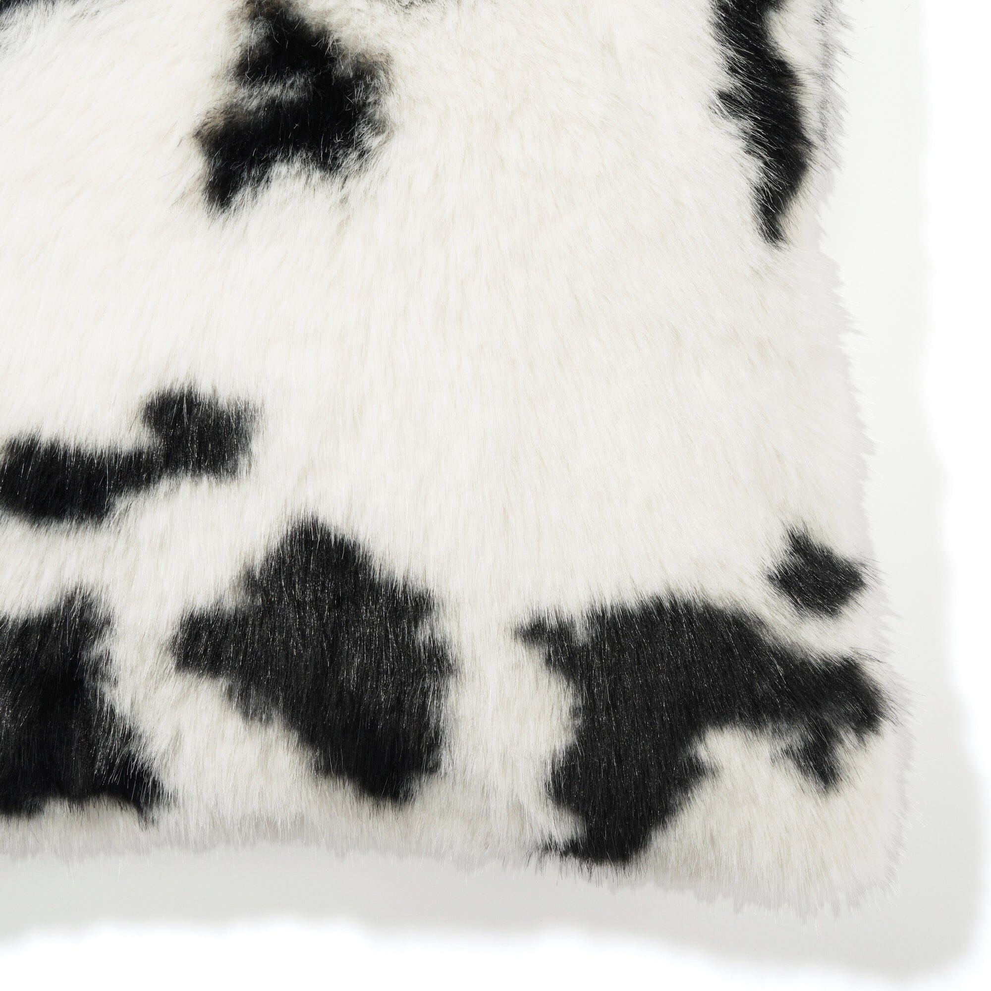 Premium Faux Fur Cushion Cover 18x18 Inches - Soft White & Black Decorative Pillow Case for Sofa, Bed, Living Room - Cozy Home Decor Accessory