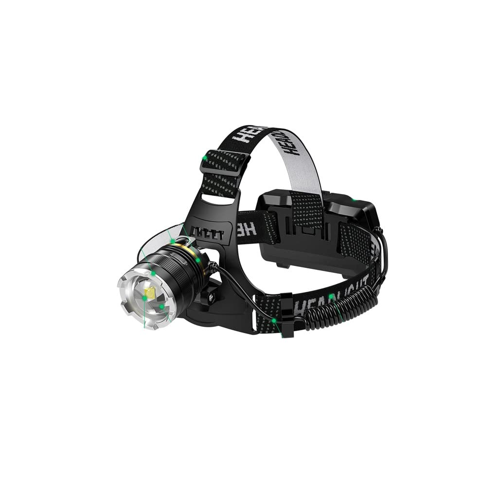 TONPOP Rechargeable LED Headlamp - 1000 Lumen Bright Light, Waterproof Headlight for Outdoor Activities, Camping, Hiking, Fishing, Mining (Black) - Long Battery Life & Comfortable Headband