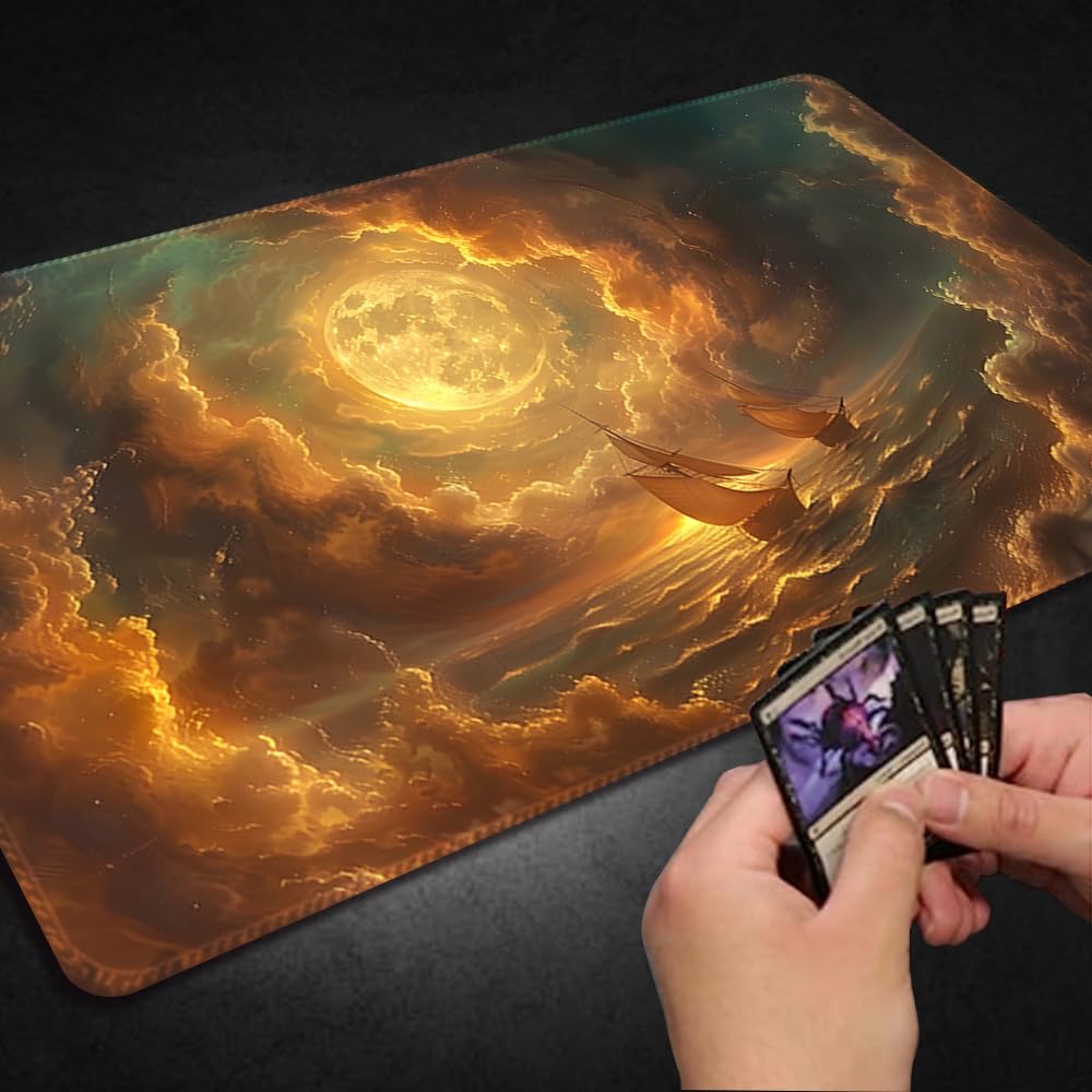Premium MTG Playmat with Zone Markings & Non-Slip Edges - Waterproof TCG Game Mat for Magic: The Gathering - Includes Storage Bag - Perfect for Tournaments, Casual Play & Card Protection