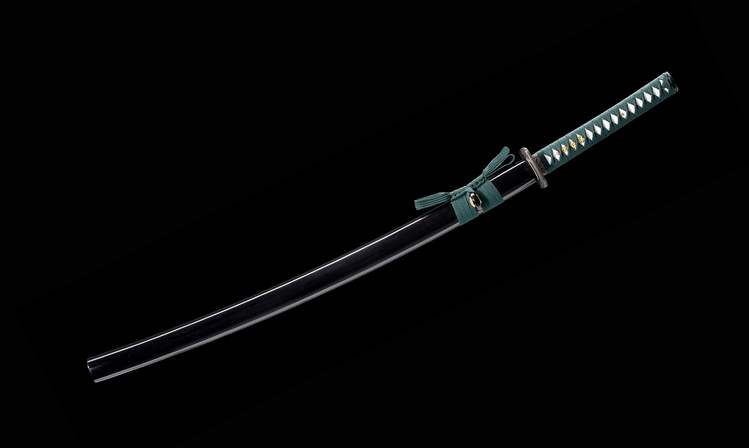 Authentic Full Tang Japanese Katana - 1095 High Carbon Steel Clay-Tempered Samurai Sword with Real Four-Sided Blade | Perfect for Martial Arts Training, Cosplay & Collectors
