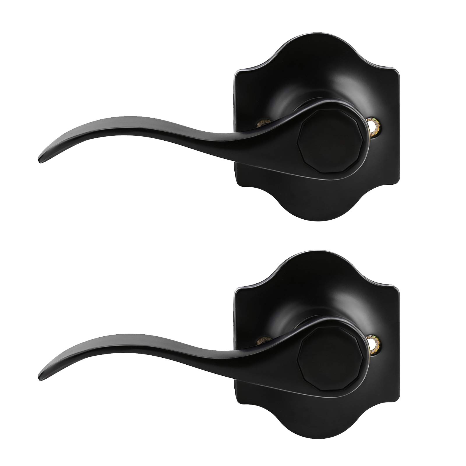 Black Dummy Lever for Interior Door - 2Pack, Left Handed for Pantry & Storeroom
