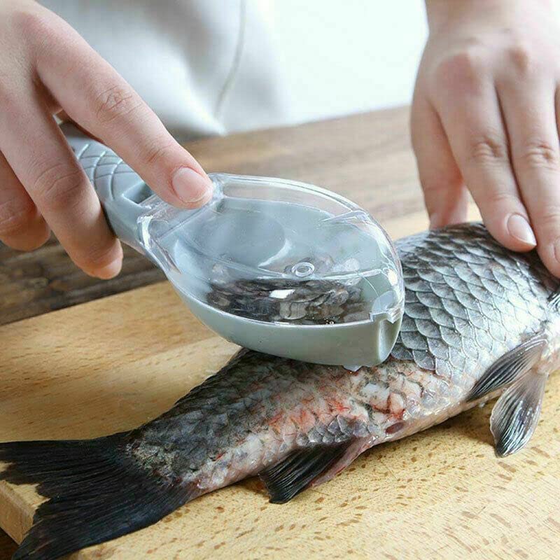MAXPERKX Fish Scale Scaler Remover - Blue Plastic Fish Cleaning Brush for Kitchen, Cooking & Descaler Tool - Effortless Scales Peeling & Skin Shaving - Perfect for Home Chefs, Seafood Lovers & Outdoor Fishing Enthusiasts