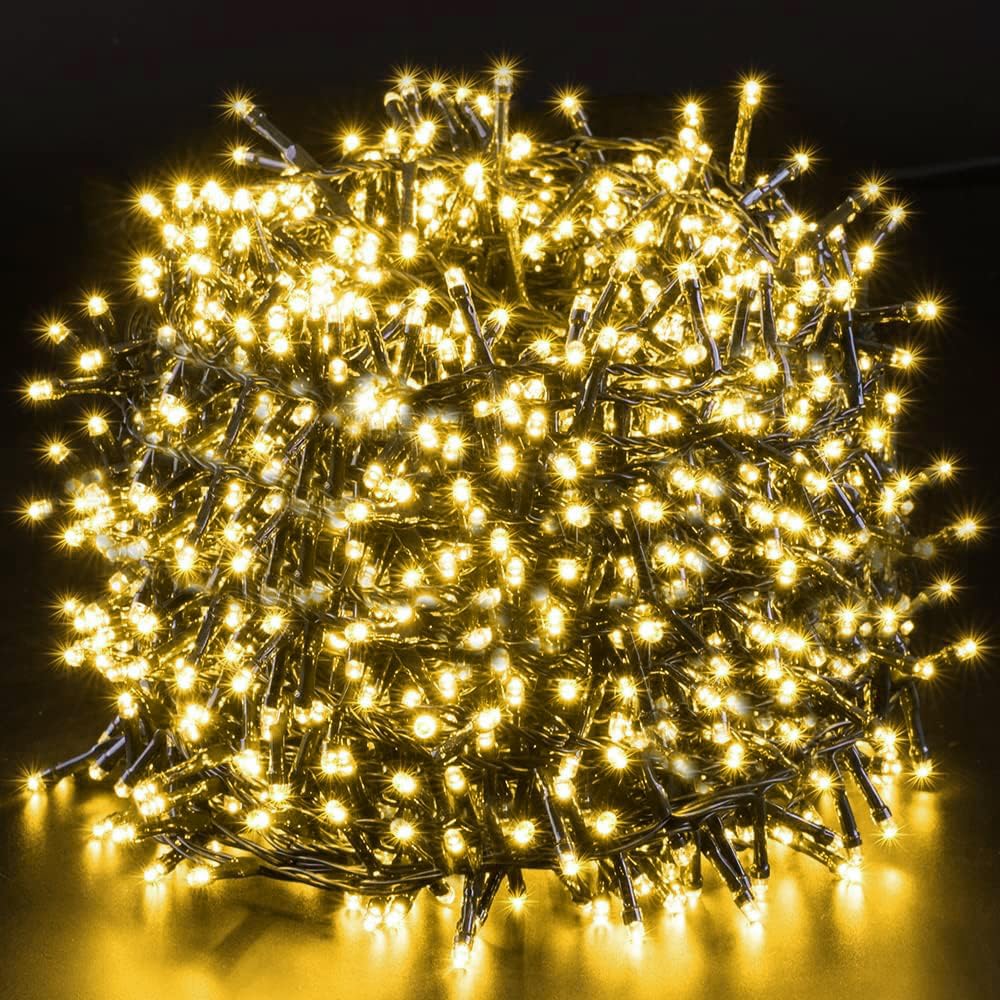 Novtech 164FT 2000LEDs Christmas LED Outdoor String Lights - Waterproof Fairy Lights for Home, Garden, Wedding, Party & Holiday Decor - Warm White - Perfect for Indoor/Outdoor Christmas Tree, Patio, Fence & Yard Decoration