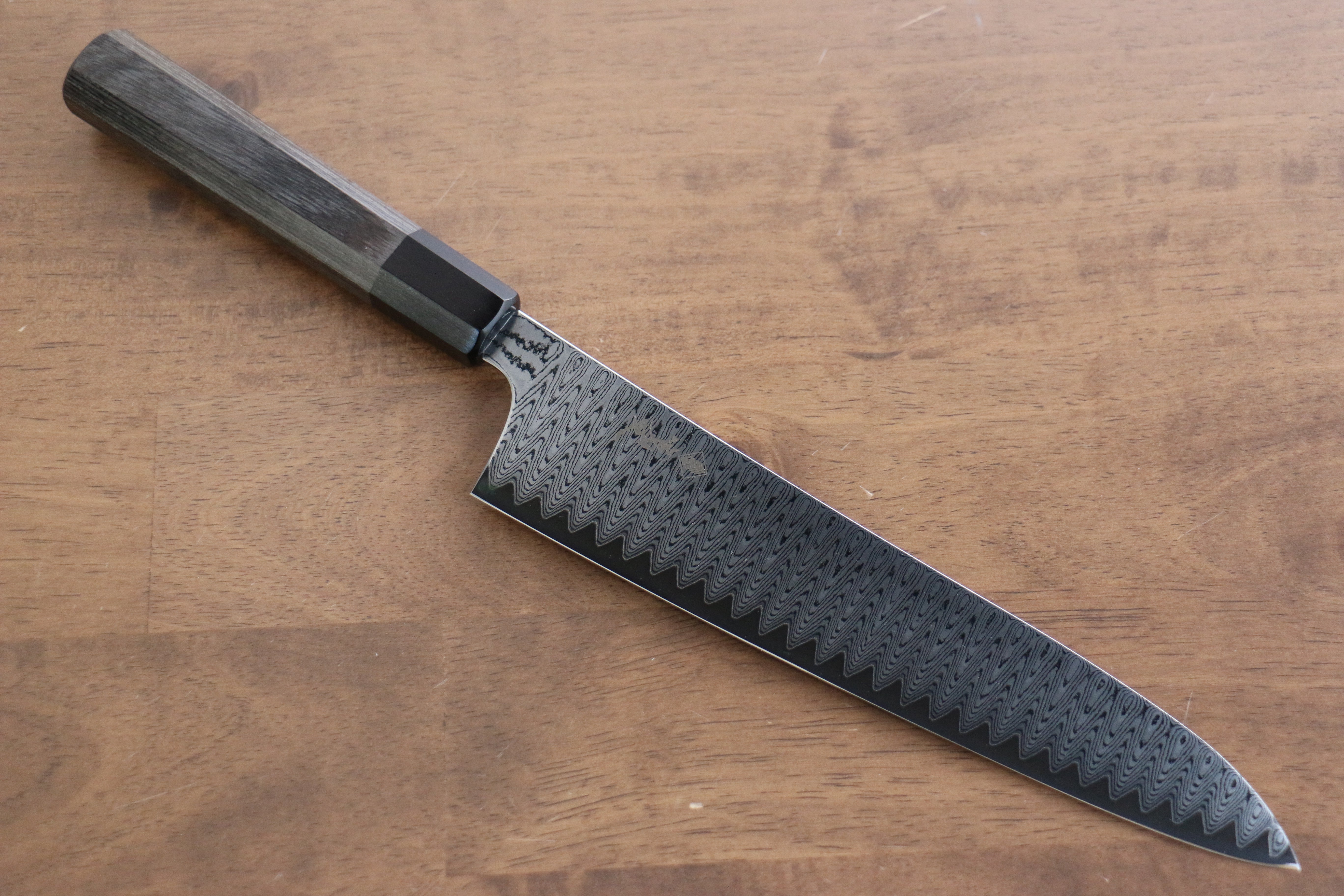 Premium Kanjyo VG10 Damascus Gyuto Chef Knife 240mm - Japanese High Carbon Stainless Steel Blade with Gray Pakkawood Handle - Perfect for Sushi, Meat Slicing & Professional Kitchen Use