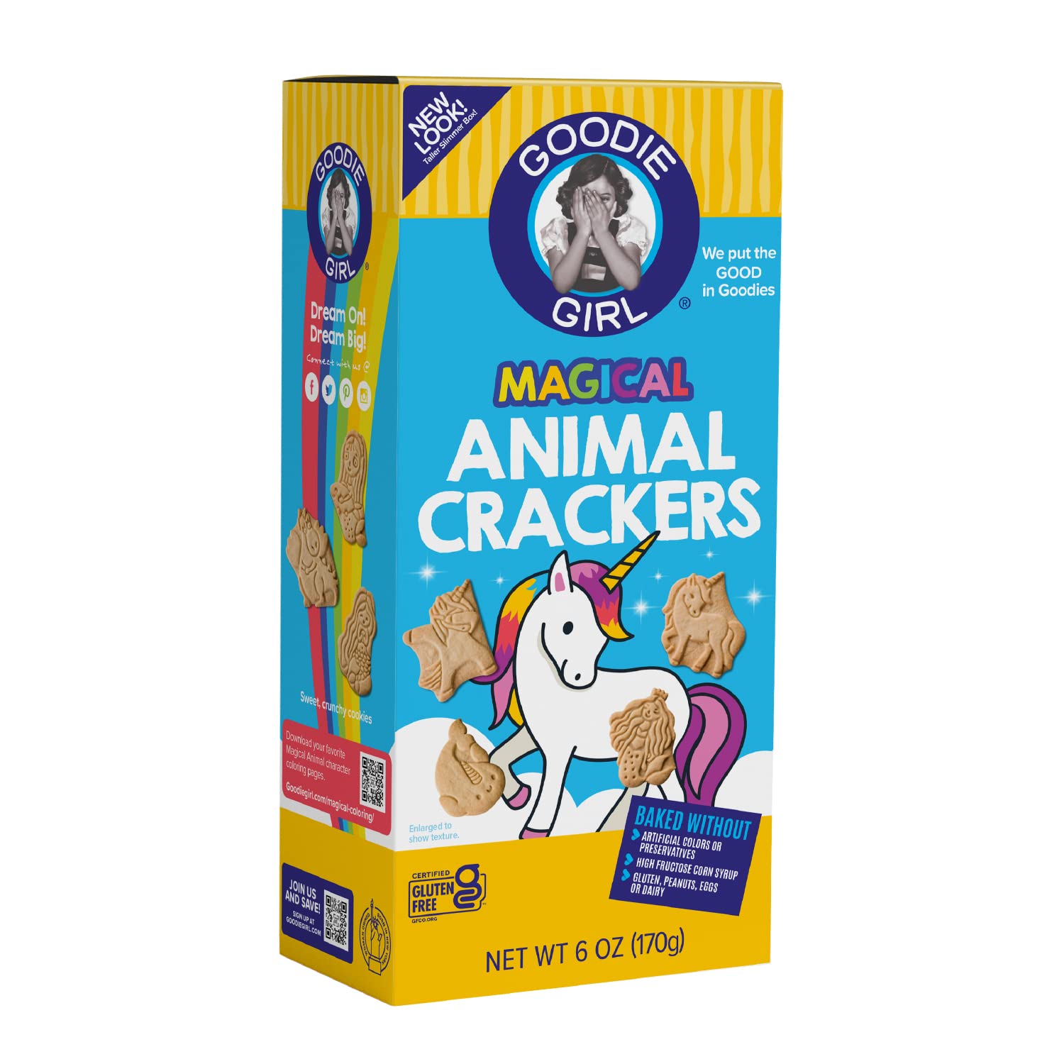 Goodie Girl Magical Animal Crackers - Gluten Free, Dairy Free, Egg Free, Peanut Free, Kosher Snacks (6oz Boxes, Pack of 3) | Perfect for School Lunches, Parties & Allergy-Friendly Treats