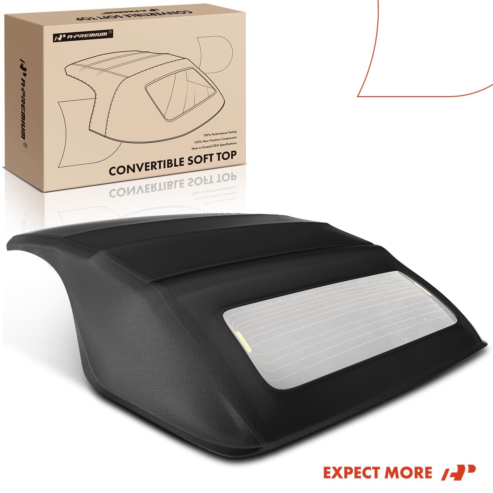 Premium Black Convertible Soft Top Replacement for Ford Mustang 2005-2014 - High-Quality Convertible Fabric with Glass Window - Perfect for Road Trips & Sunny Day Drives