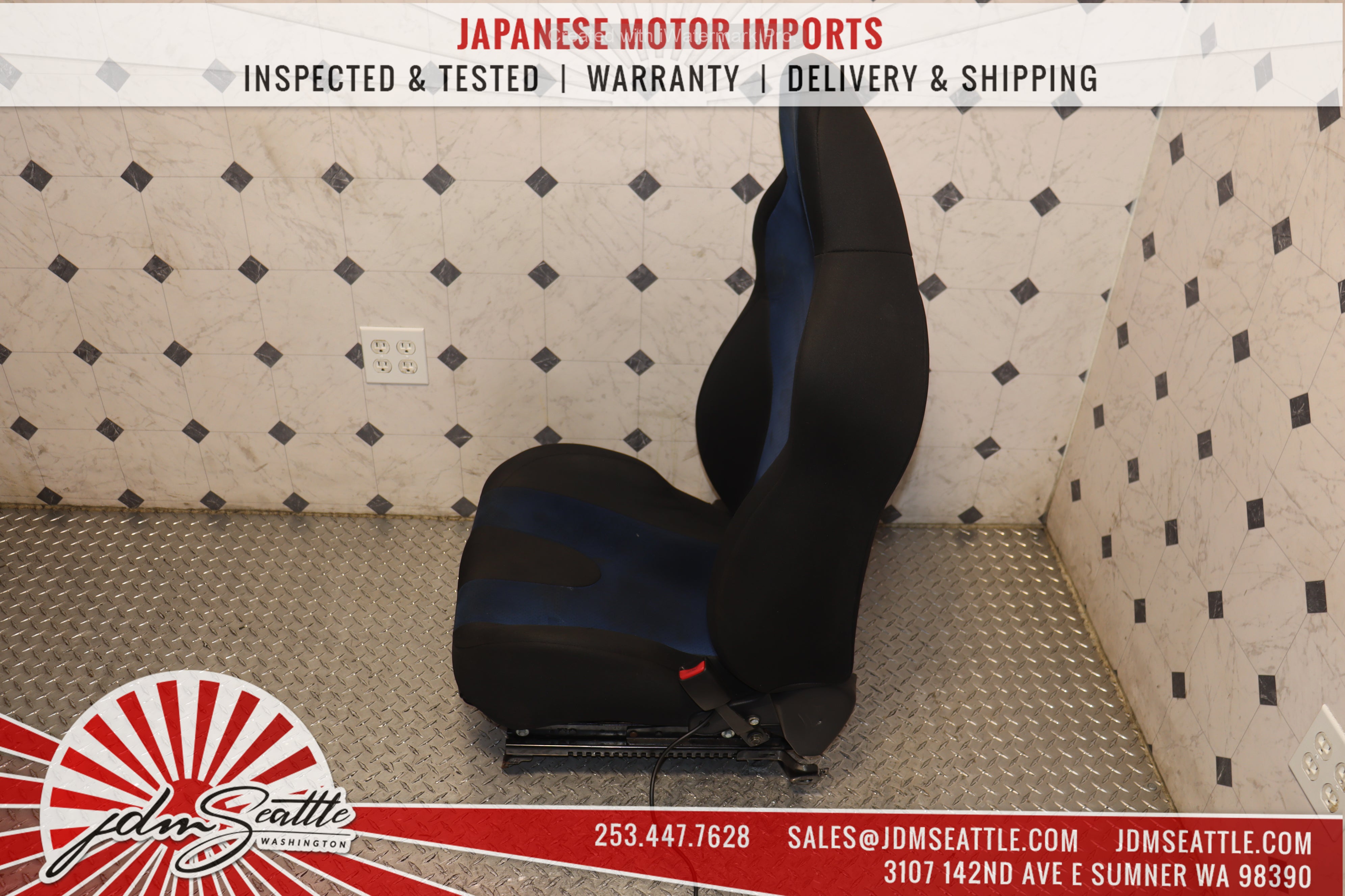 2002-2007 Subaru Impreza WRX STI GDB Complete Blue Front & Rear Seats - JDM Performance Upgrade for Racing & Street Use