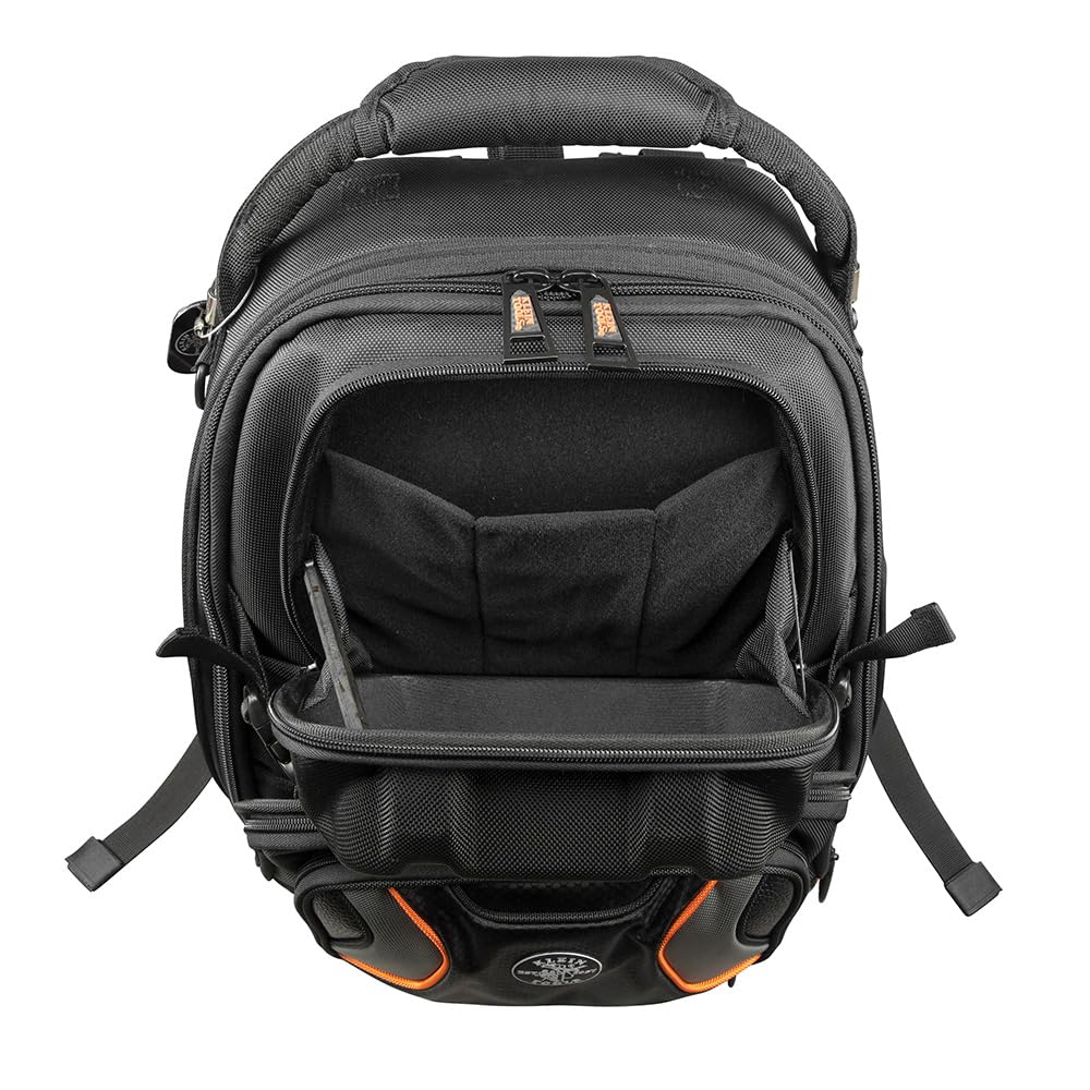 Klein Tools 55485 Professional Electrician Tool Backpack - Heavy Duty 48-Pocket Organizer with Waterproof Bottom & Removable Tool Carrier - Perfect for Construction, HVAC Work & Home DIY Projects