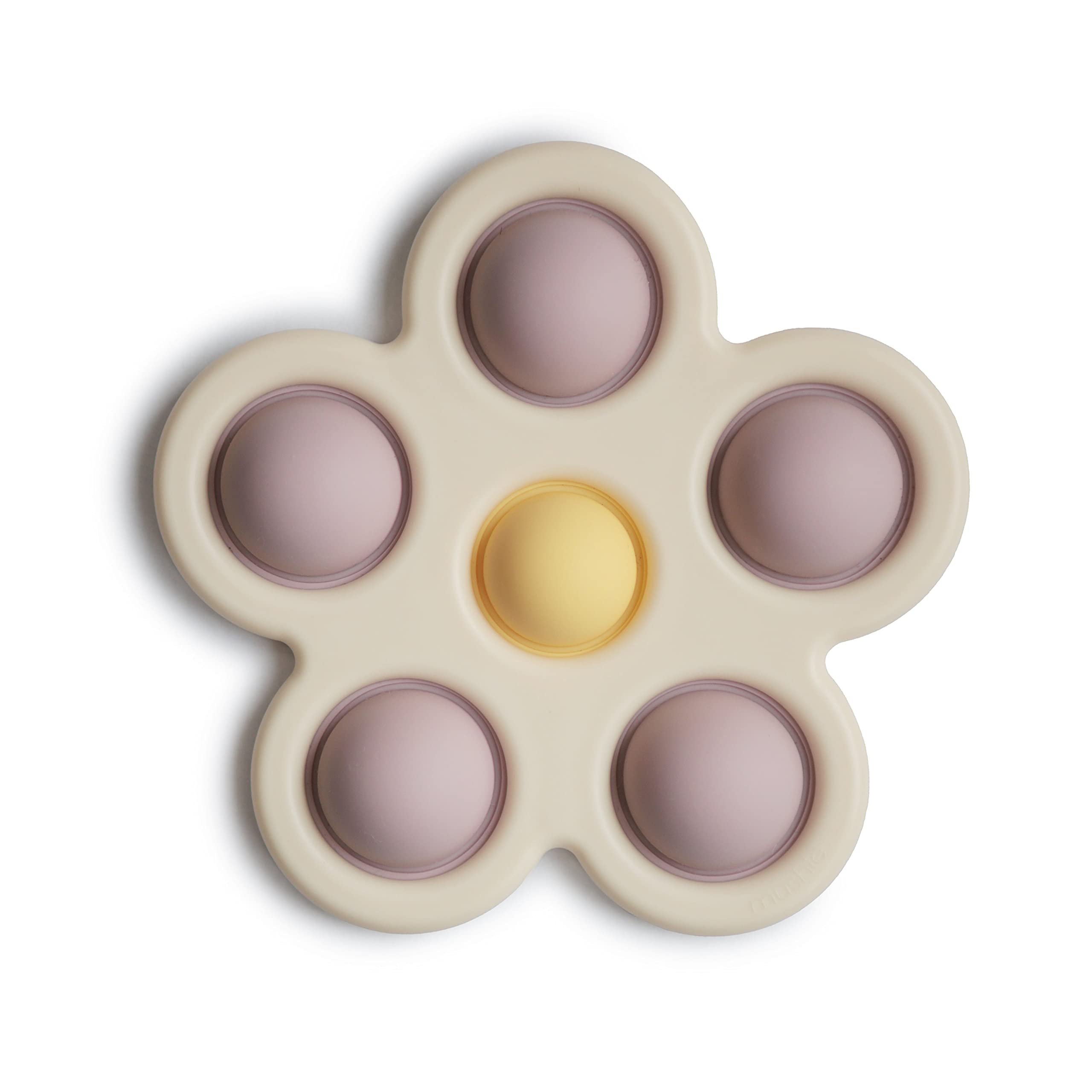 Mushie Flower Press Toy for Kids - Soft Lilac, Daffodil & Ivory Colors - Montessori Sensory Learning Activity for Toddlers - Perfect for Outdoor Nature Exploration & Indoor Playtime