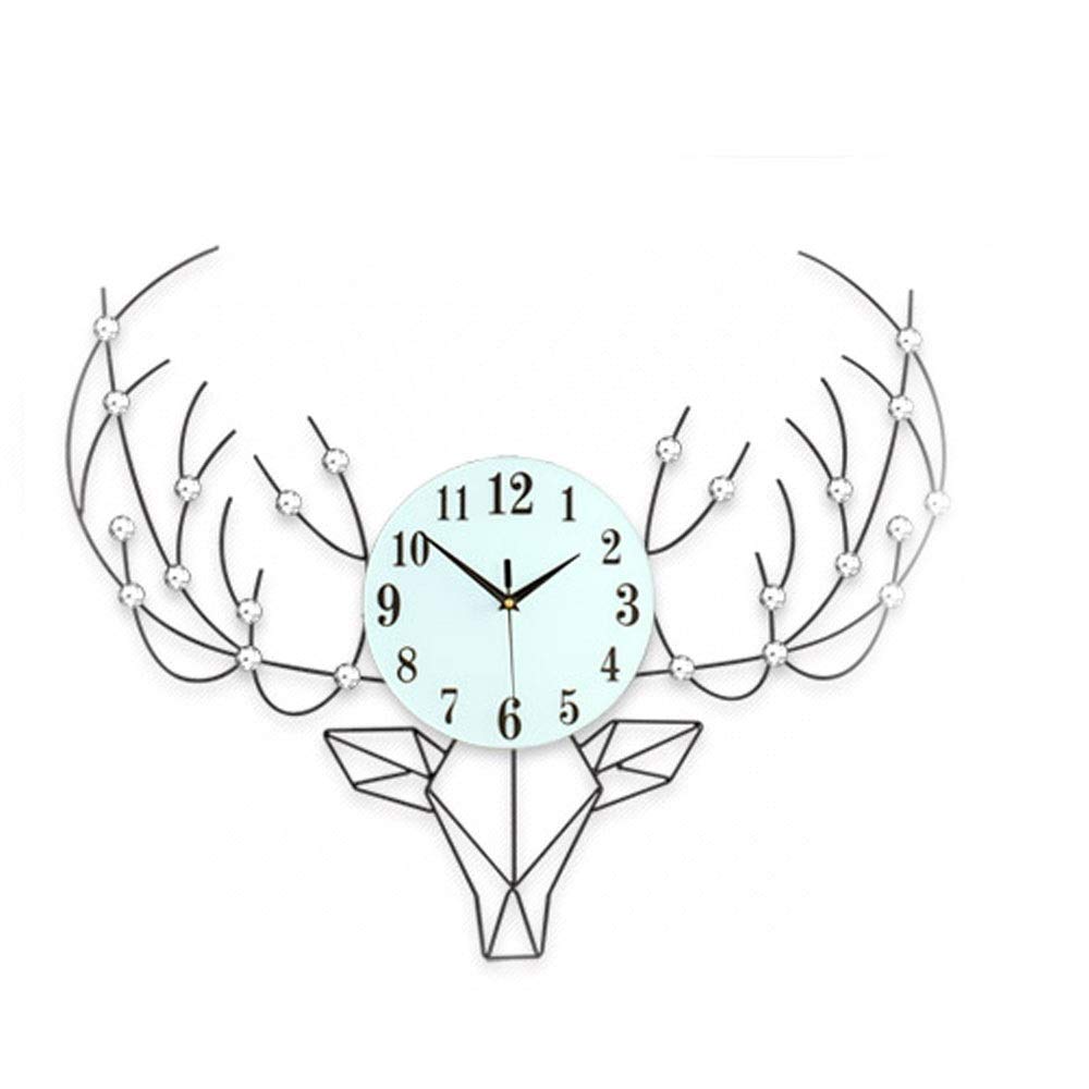 Creative Deer Head Wall Clock - Nordic Style Metal Quartz Clock for Living Room, Accurate Timekeeping & Unique Home Decor - Perfect for Modern, Minimalist & Scandinavian Interior Design
