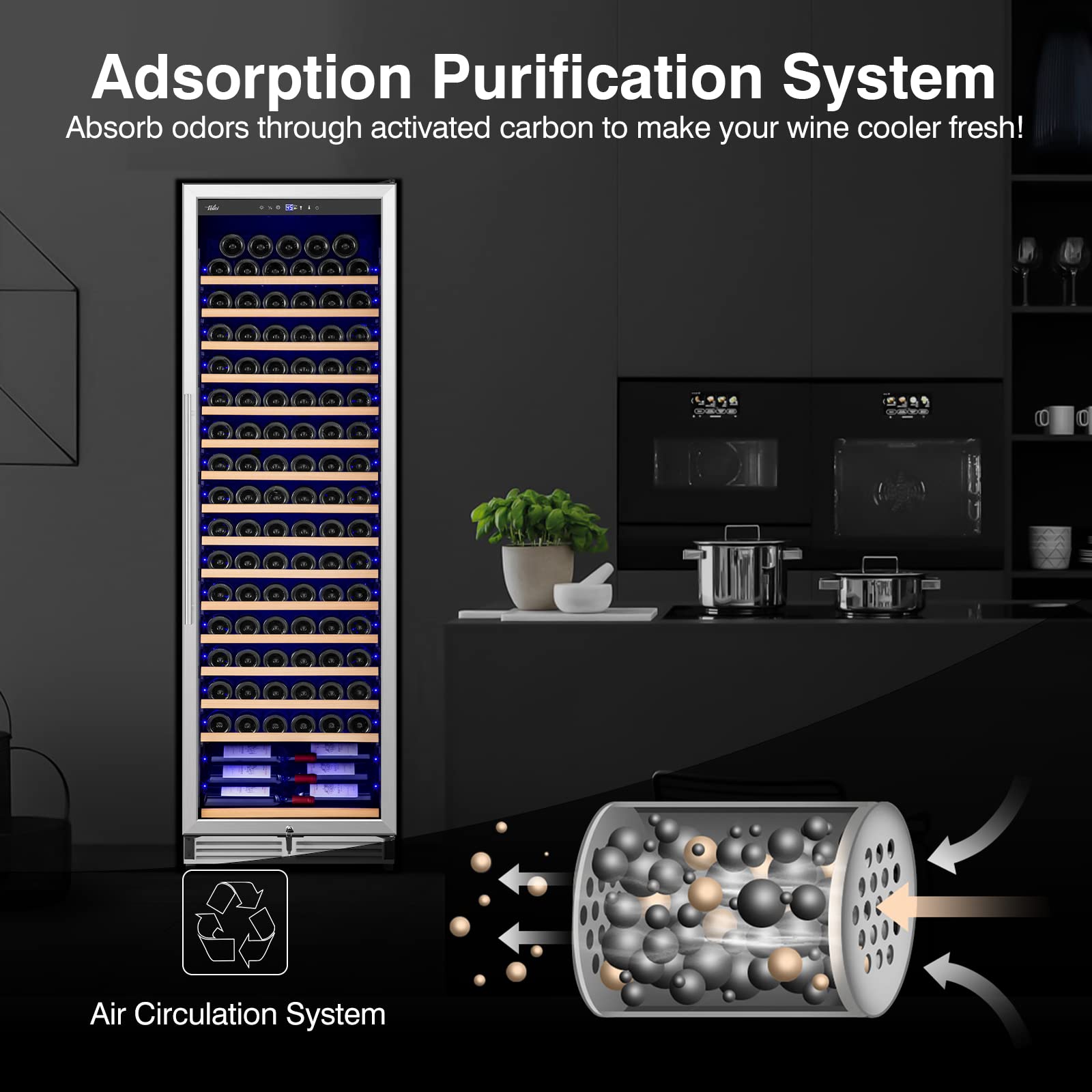 Upgraded 24 Inch Wine Cooler Refrigerator - 190 Bottle Capacity with Digital Temperature Control System, Freestanding/Built-in Dual Installation, Ultra Quiet Operation - Perfect for Home Bars, Restaurants, and Wine Cellars