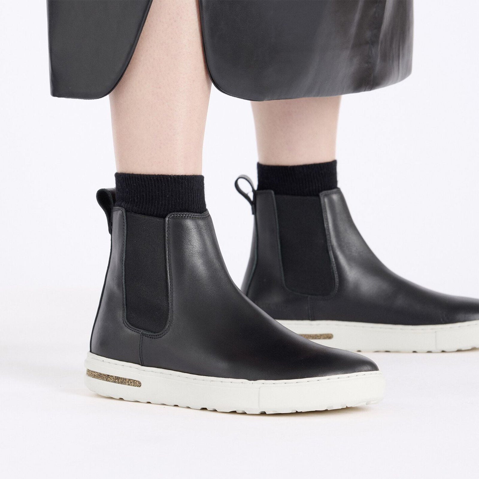 Birkenstock Bend Narrow Chelsea Sneaker for Women - Black Leather Comfort Shoes | Casual Walking, Office Wear & Everyday Fashion