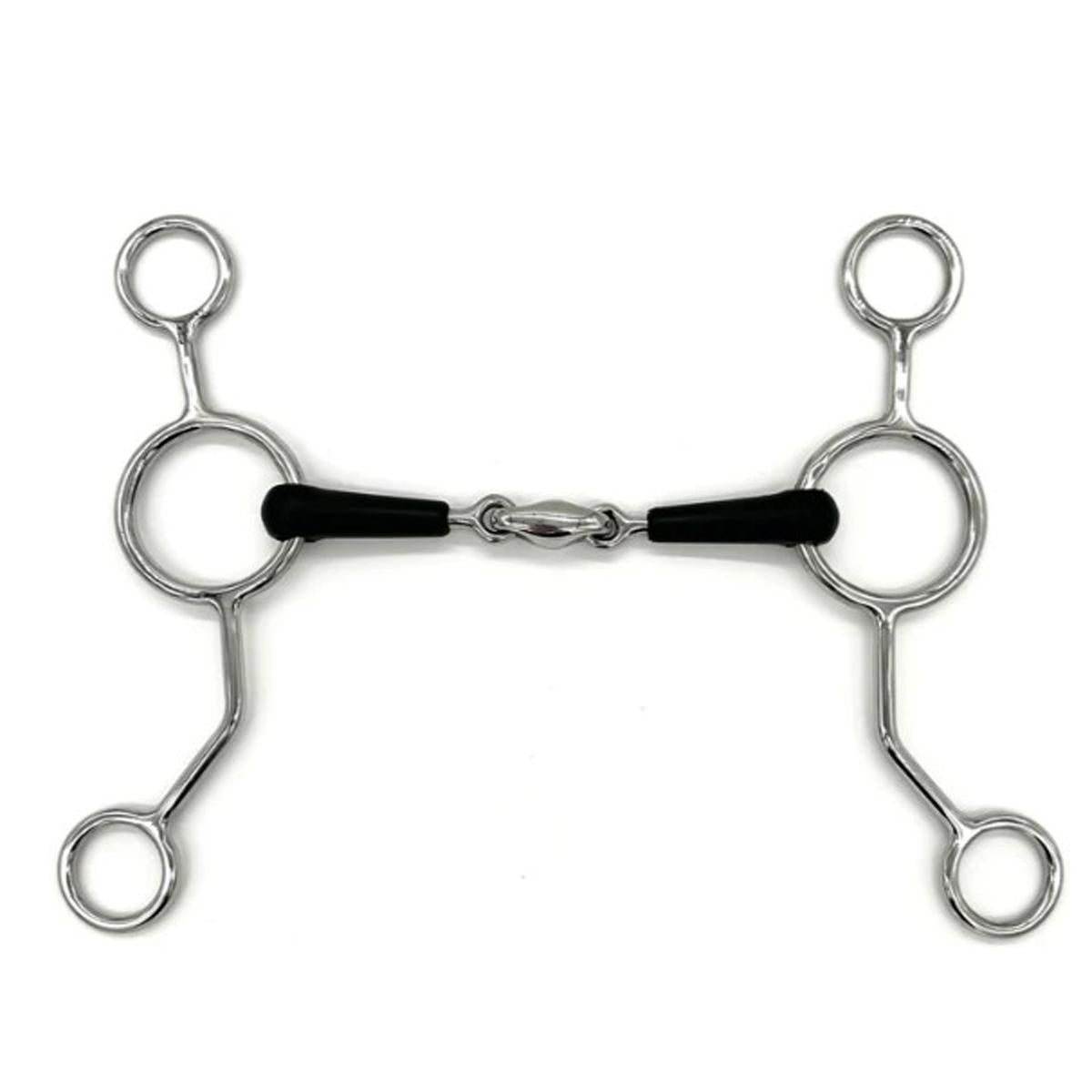 AJR Ashlee Bond & Rubber French Short Shank Link Elevator Bit - Comfortable Horse Bit for Dressage & Jumping - Perfect for Training & Show Riding
