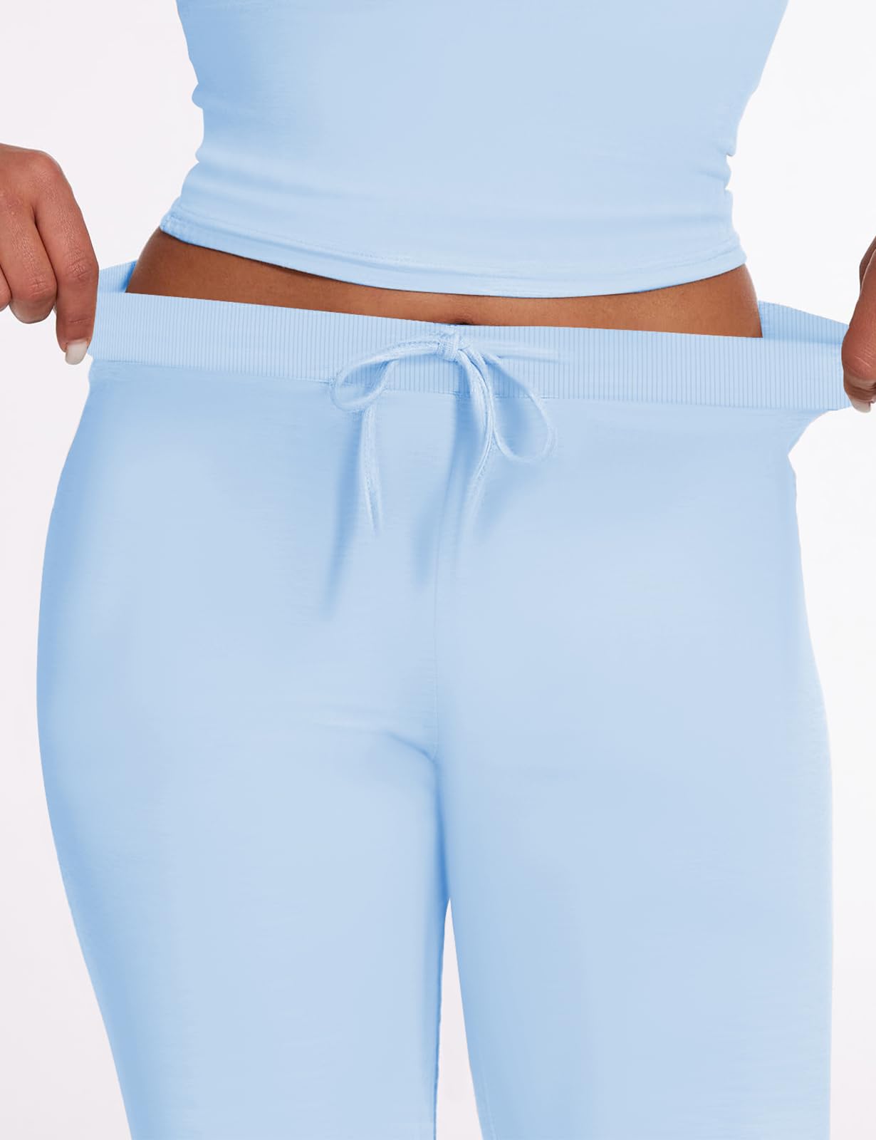 NANKEYSTAR Women's 2-Piece Lounge Set - Short Sleeve Crop Top & Flare Leg Pants Comfy Tracksuit Outfit | Perfect for Yoga, Home Wear & Casual Outings