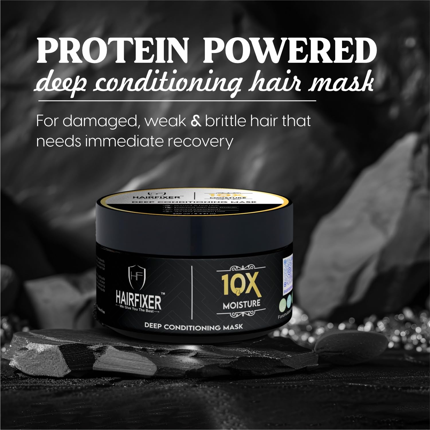 10x Moisture Hair Mask with Milk Protein - Deep Conditioning Treatment for Dry, Damaged & All Hair Types - 250ml Hydrating Hair Repair Mask for Salon-Quality Results at Home