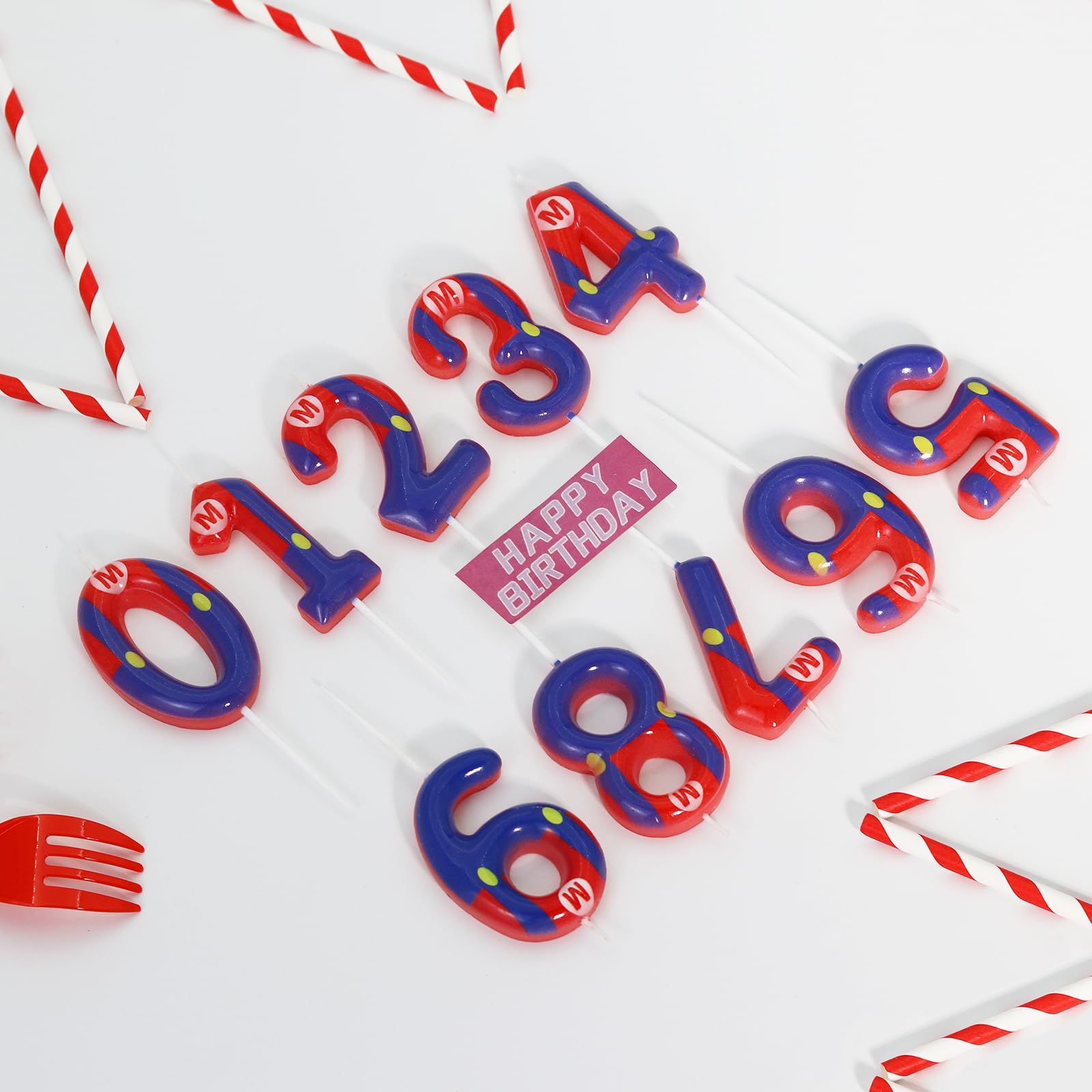 Blue & Red Number 5 Birthday Candle for Boys & Girls - Cartoon Game Themed Cake Topper & Party Decorations | Perfect for 5th Birthday Cakes, Kids Parties & Game-Themed Celebrations