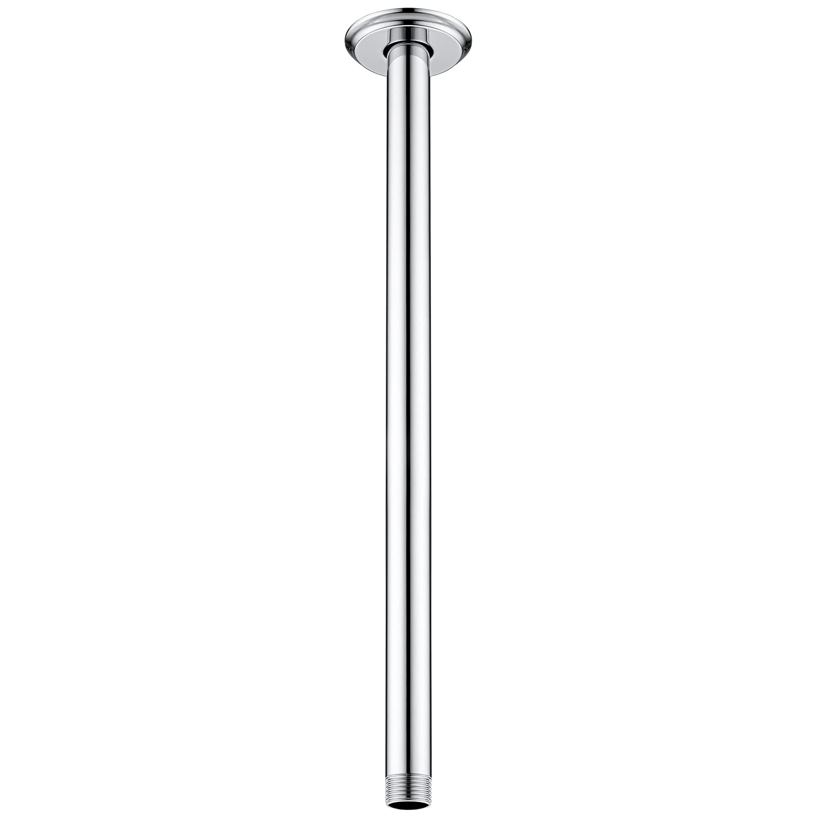 16 Inch Polished Chrome Shower Arm and Flange - Ceiling Mounted Rain Shower Head Extension - Perfect for Modern Bathrooms & Spa-Like Showers