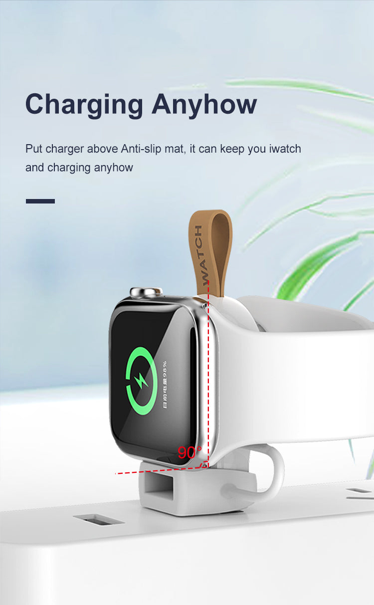 Apple Watch Charger - Portable Mini Magnetic Wireless Charging Dock with USB Cable | Fast Charging for Apple Watch Series 9/8/7/6/SE | Perfect for Travel, Office & Home Use